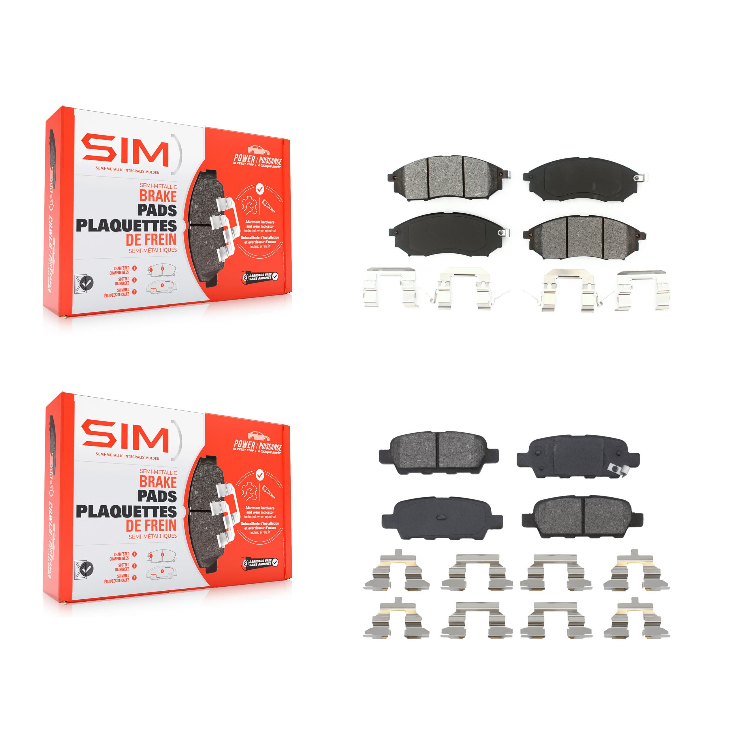 SIM - KSM-100394 - Front and Rear Disc Brake Pad Kits image 1