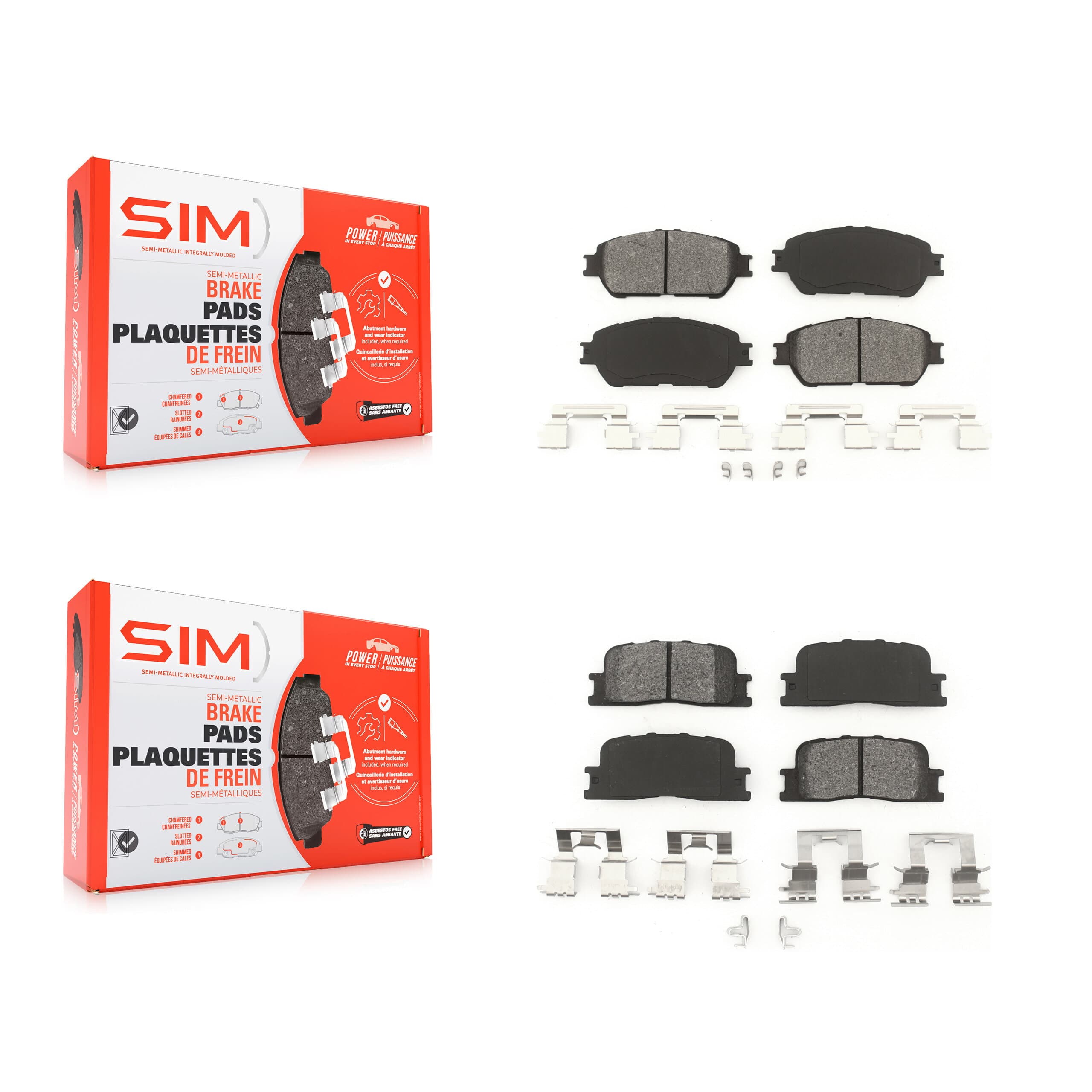 SIM - KSM-100398 - Front and Rear Disc Brake Pad Kits image 1