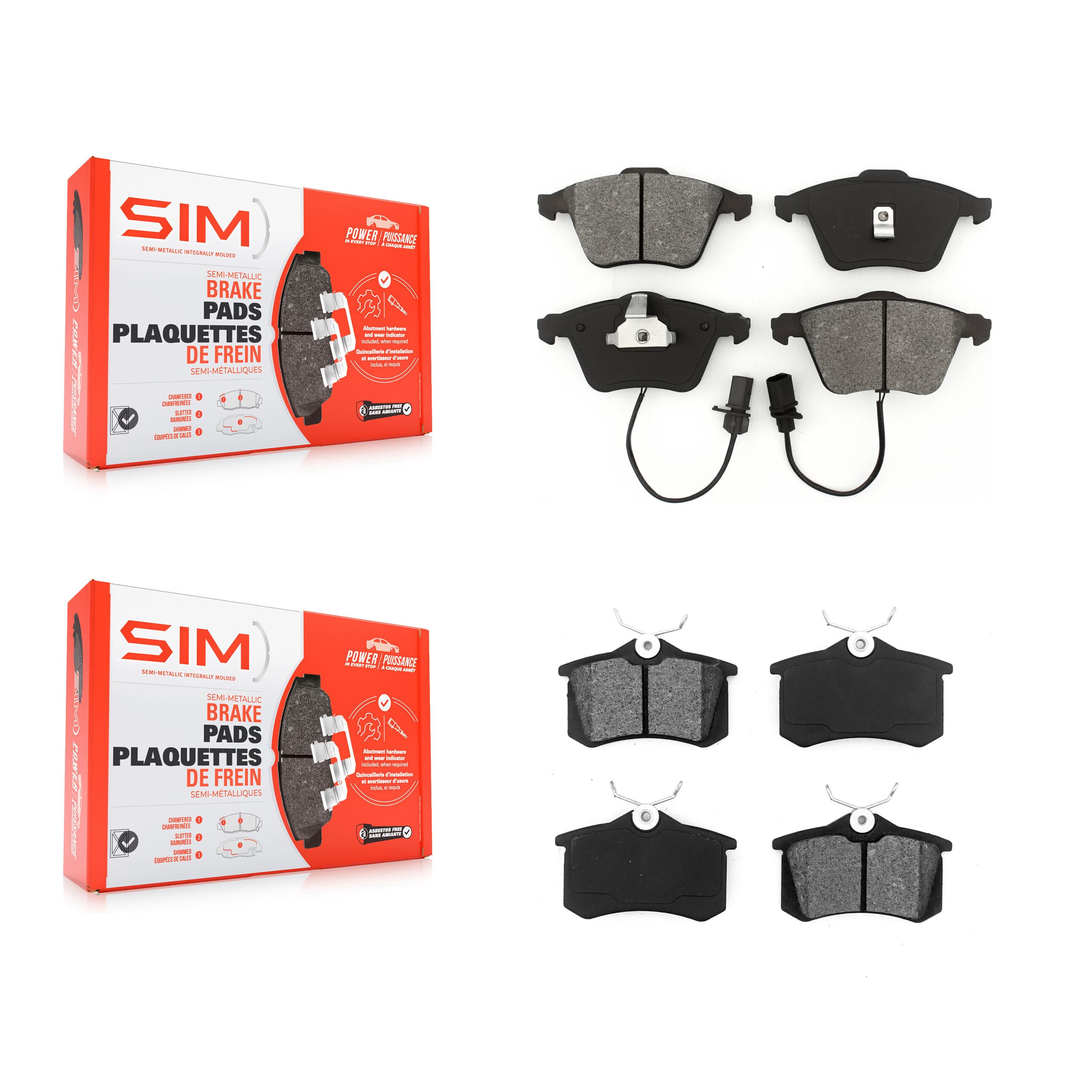 SIM - KSM-100412 - Front and Rear Disc Brake Pad Kits image 1