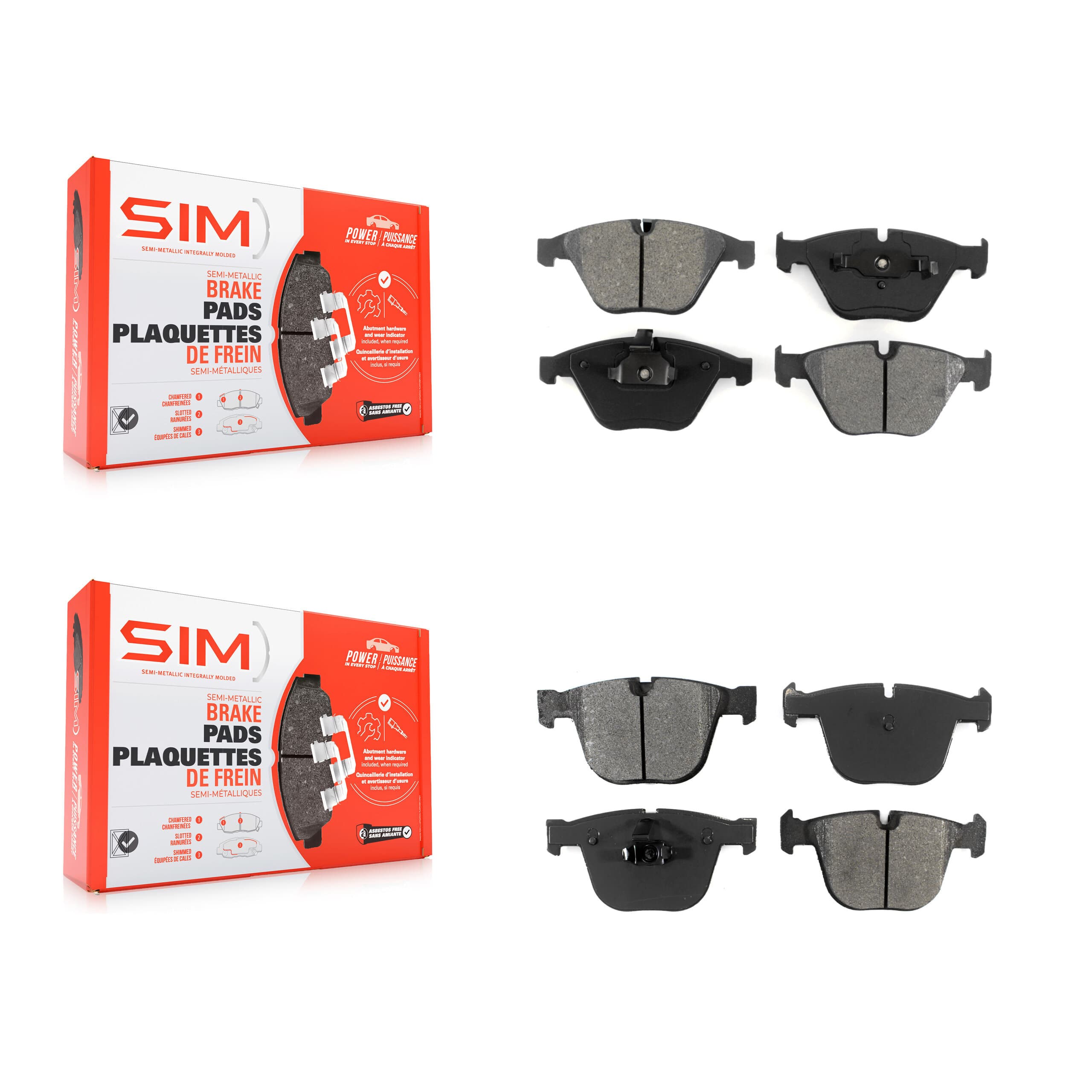 SIM - KSM-100417 - Front and Rear Disc Brake Pad Kits image 1