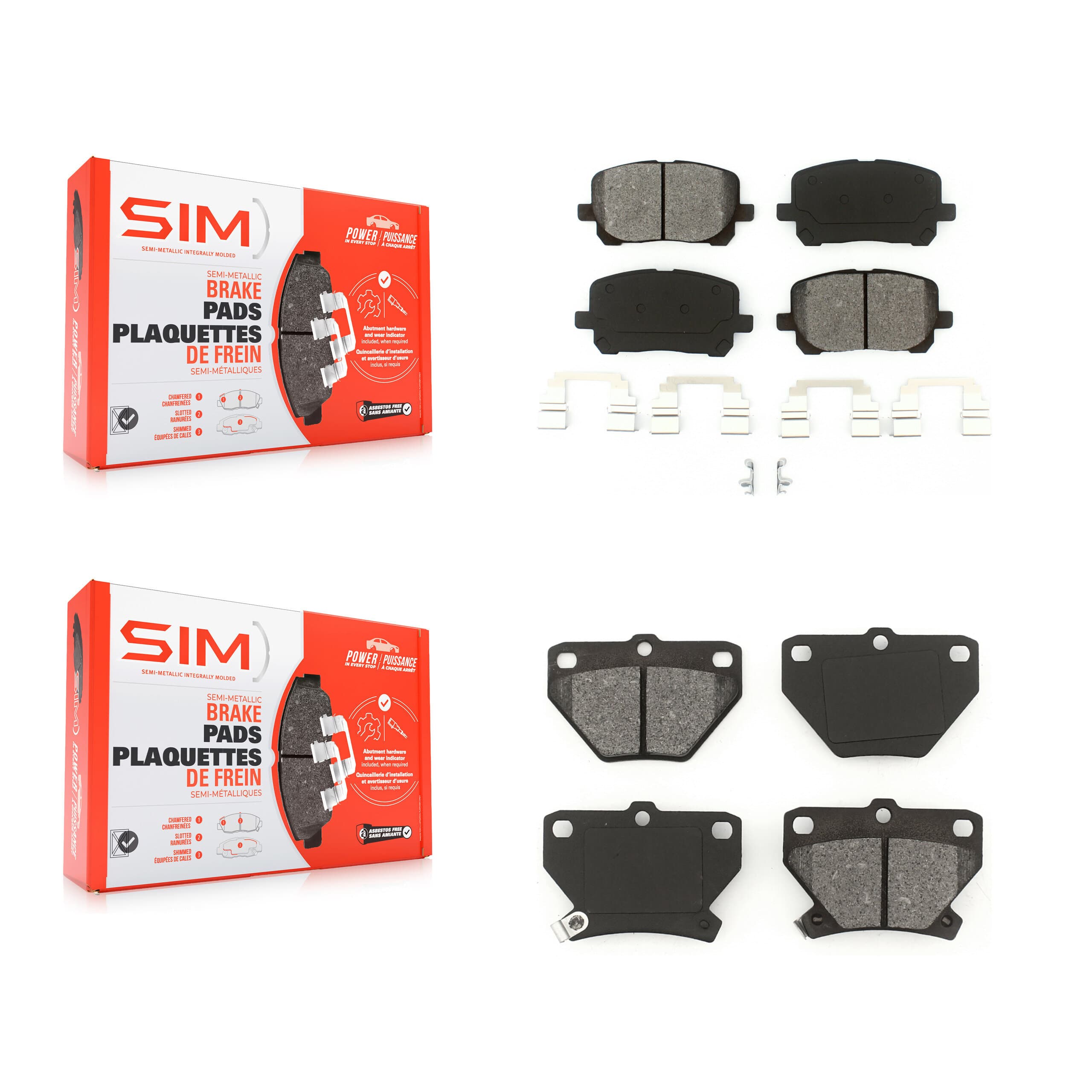 SIM - KSM-100419 - Front and Rear Disc Brake Pad Kits image 1