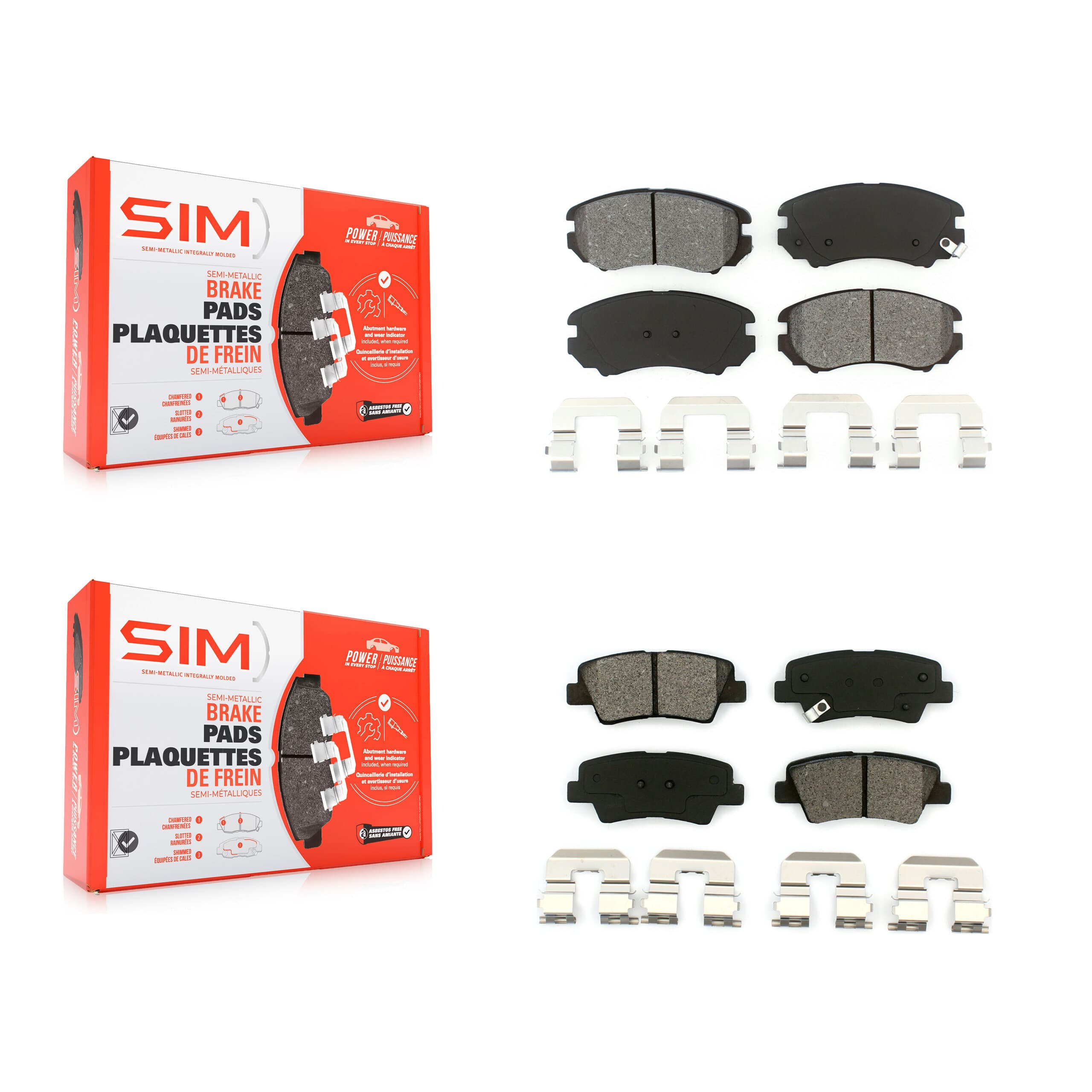 SIM - KSM-100420 - Front and Rear Disc Brake Pad Kits image 1