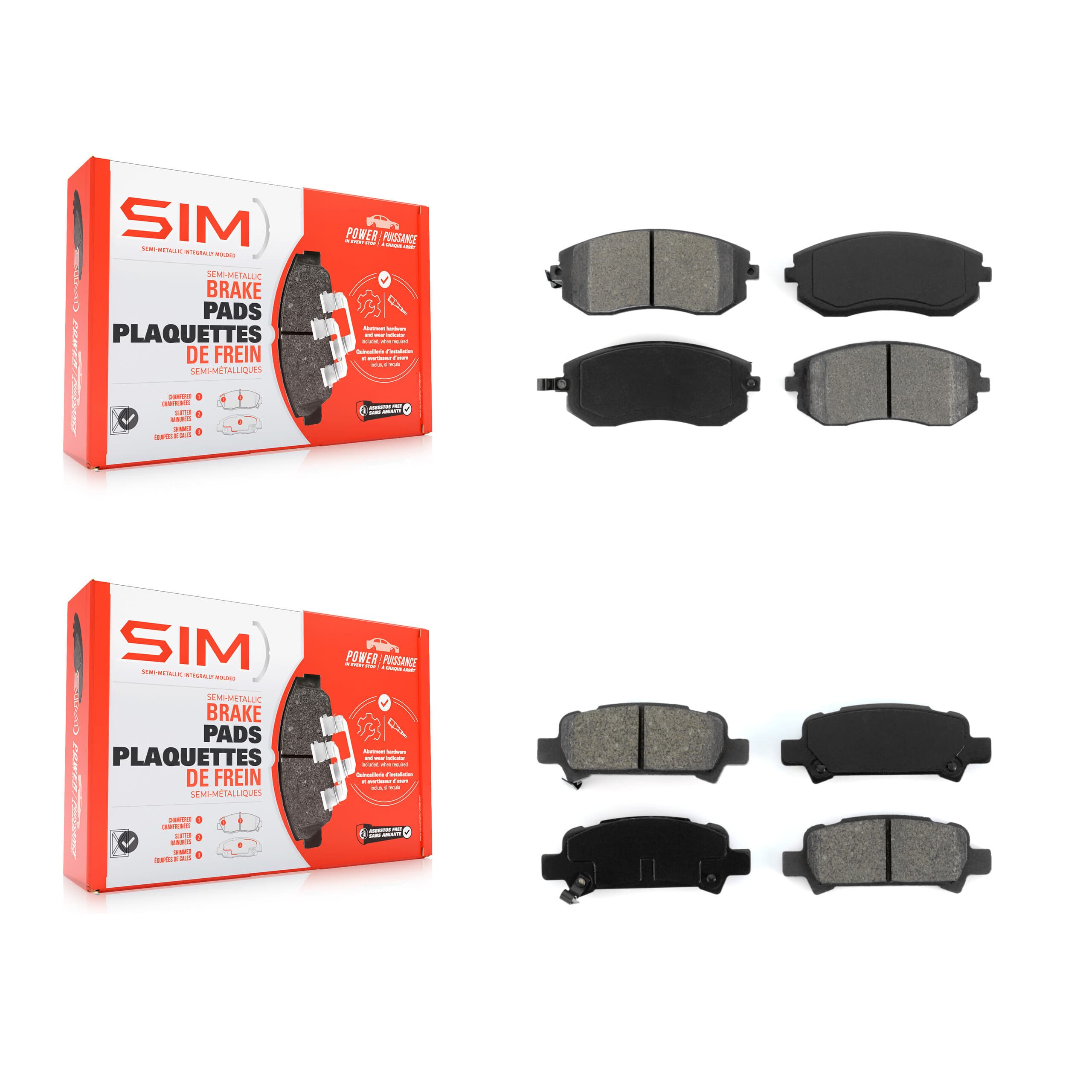 SIM - KSM-100425 - Front and Rear Disc Brake Pad Kits image 1
