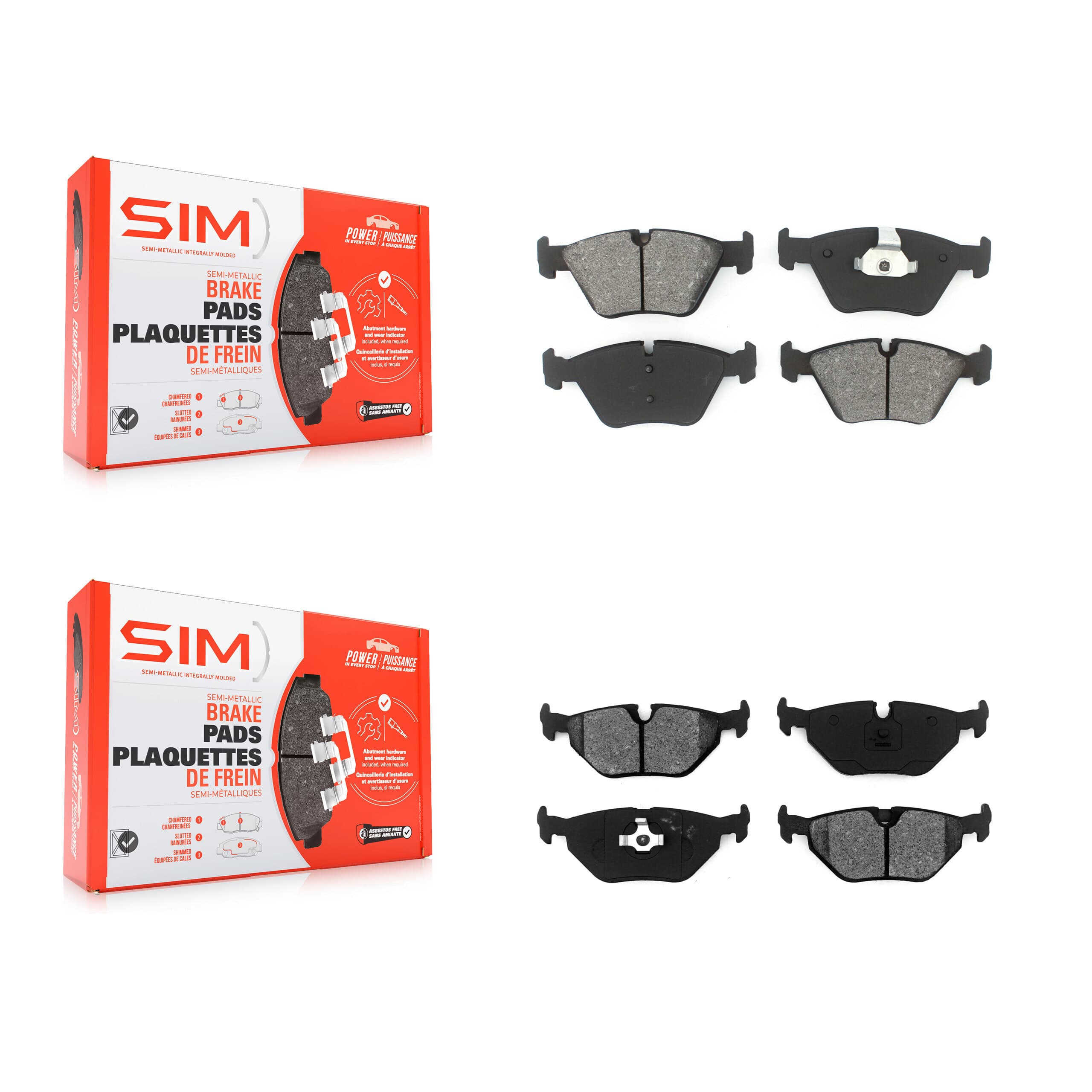 SIM - KSM-100433 - Front and Rear Disc Brake Pad Kits image 1
