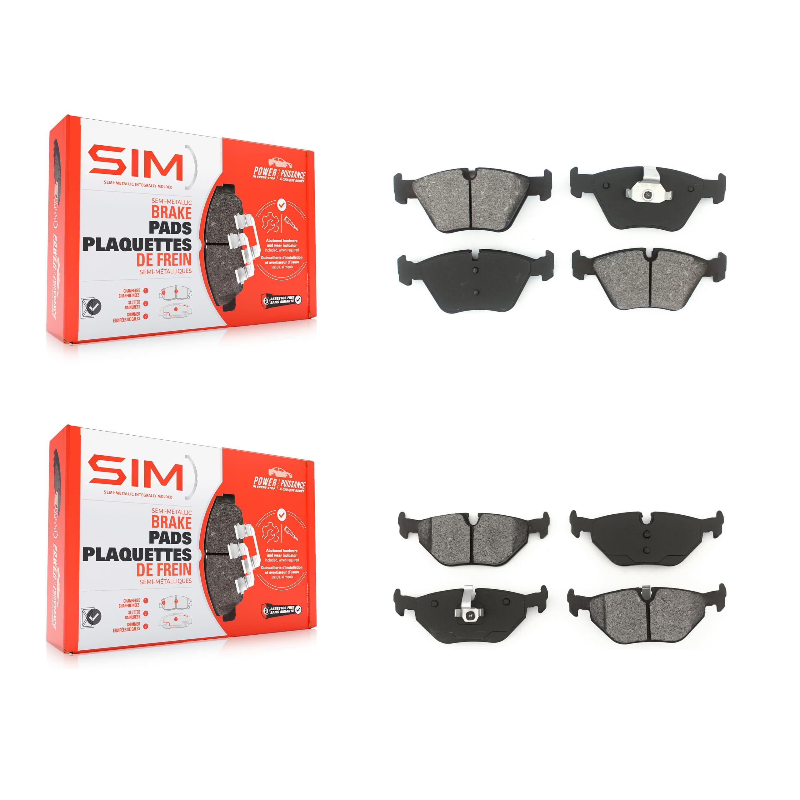 SIM - KSM-100435 - Front and Rear Disc Brake Pad Kits image 1