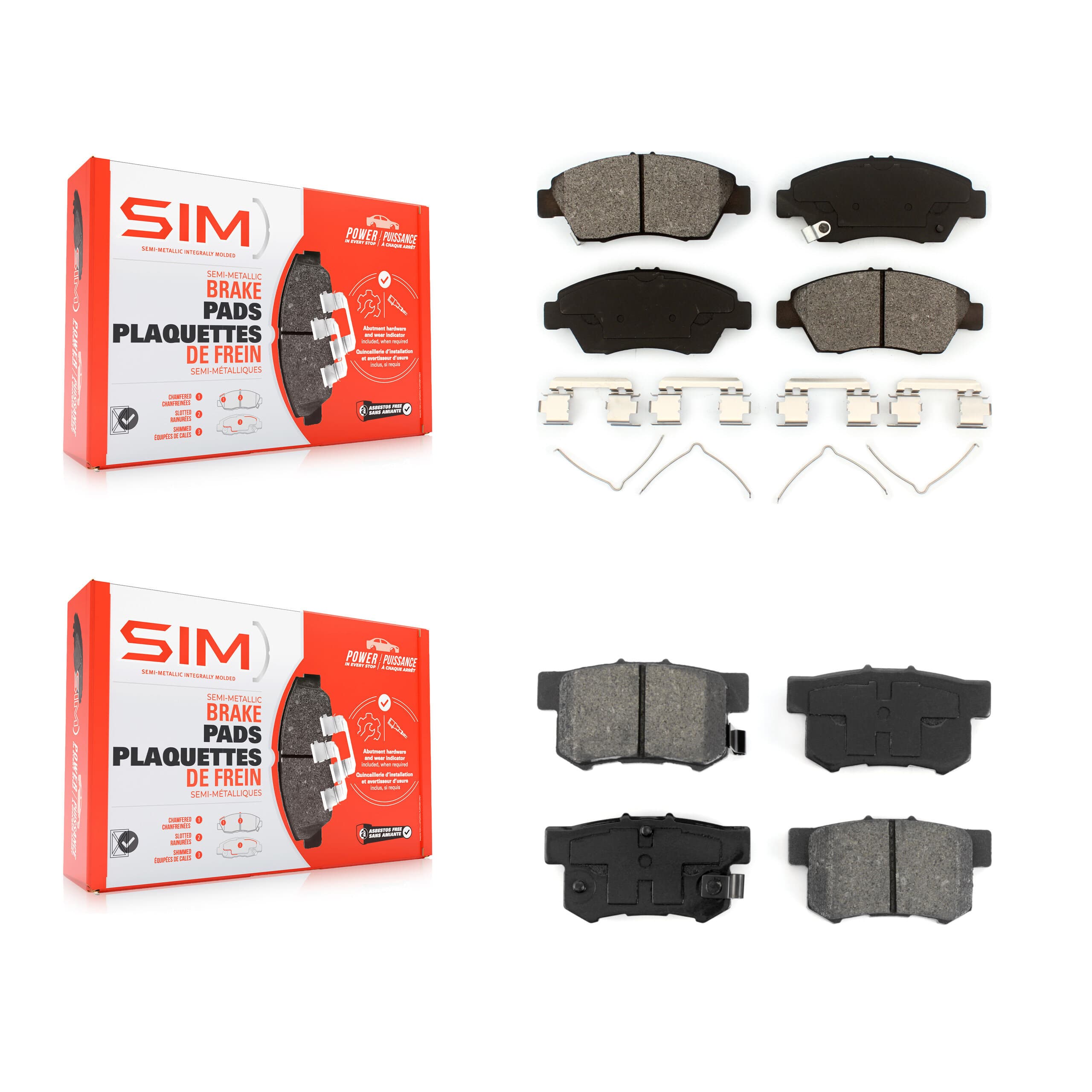 SIM - KSM-100437 - Front and Rear Disc Brake Pad Kits image 1