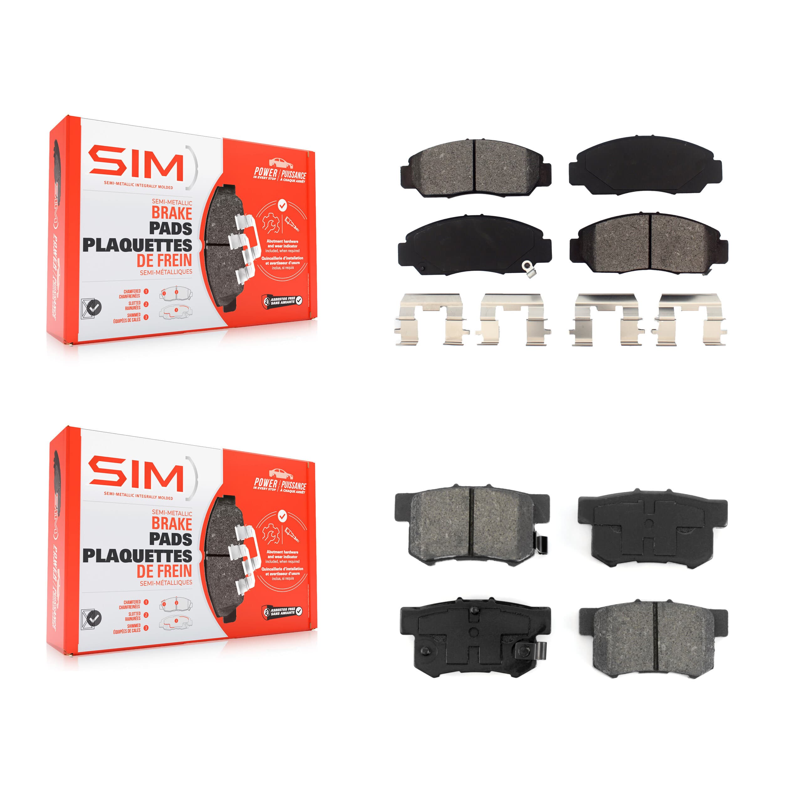 SIM - KSM-100440 - Front and Rear Disc Brake Pad Kits image 1