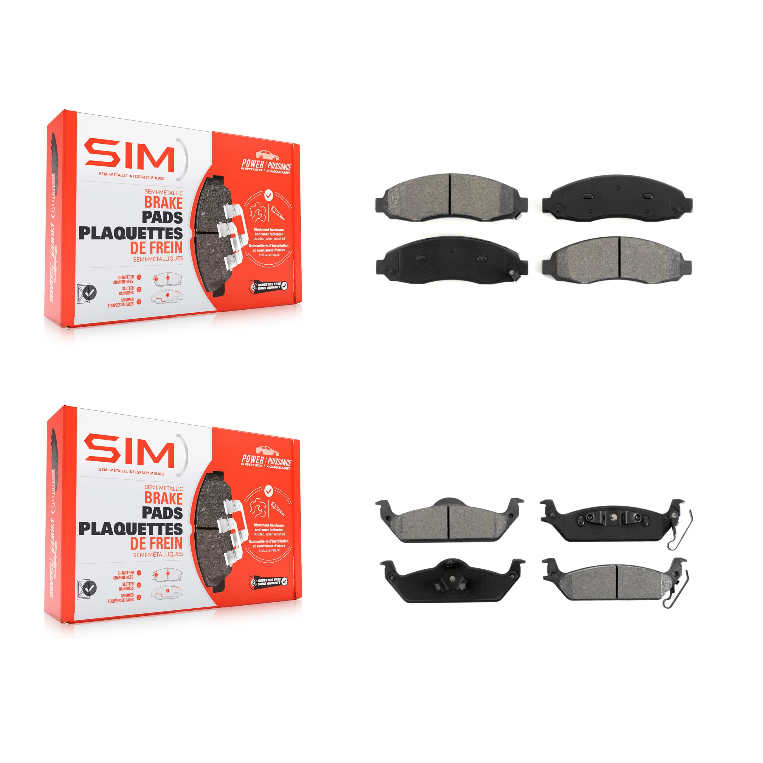 SIM - KSM-100441 - Front and Rear Disc Brake Pad Kits image 1