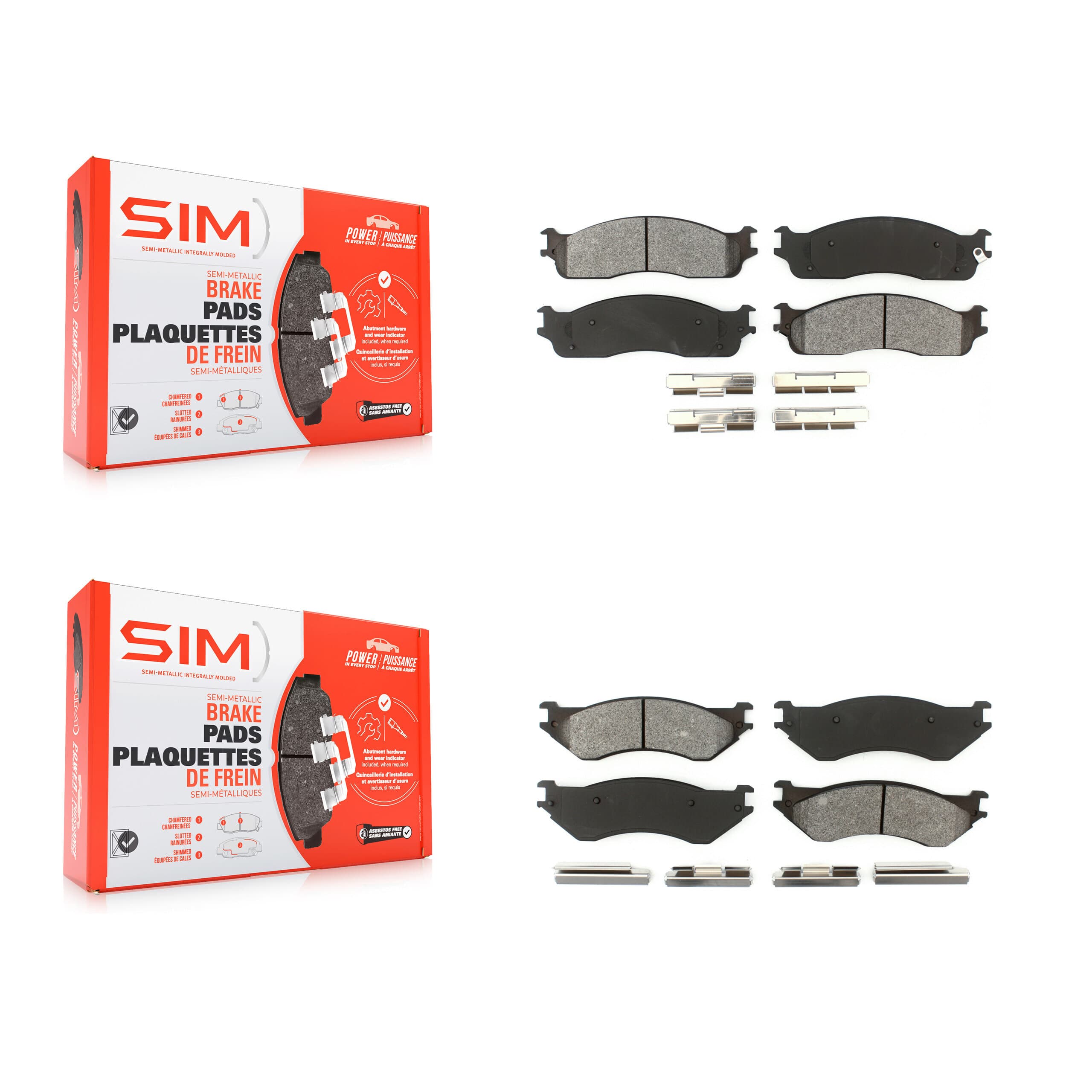 SIM - KSM-100442 - Front and Rear Disc Brake Pad Kits image 1