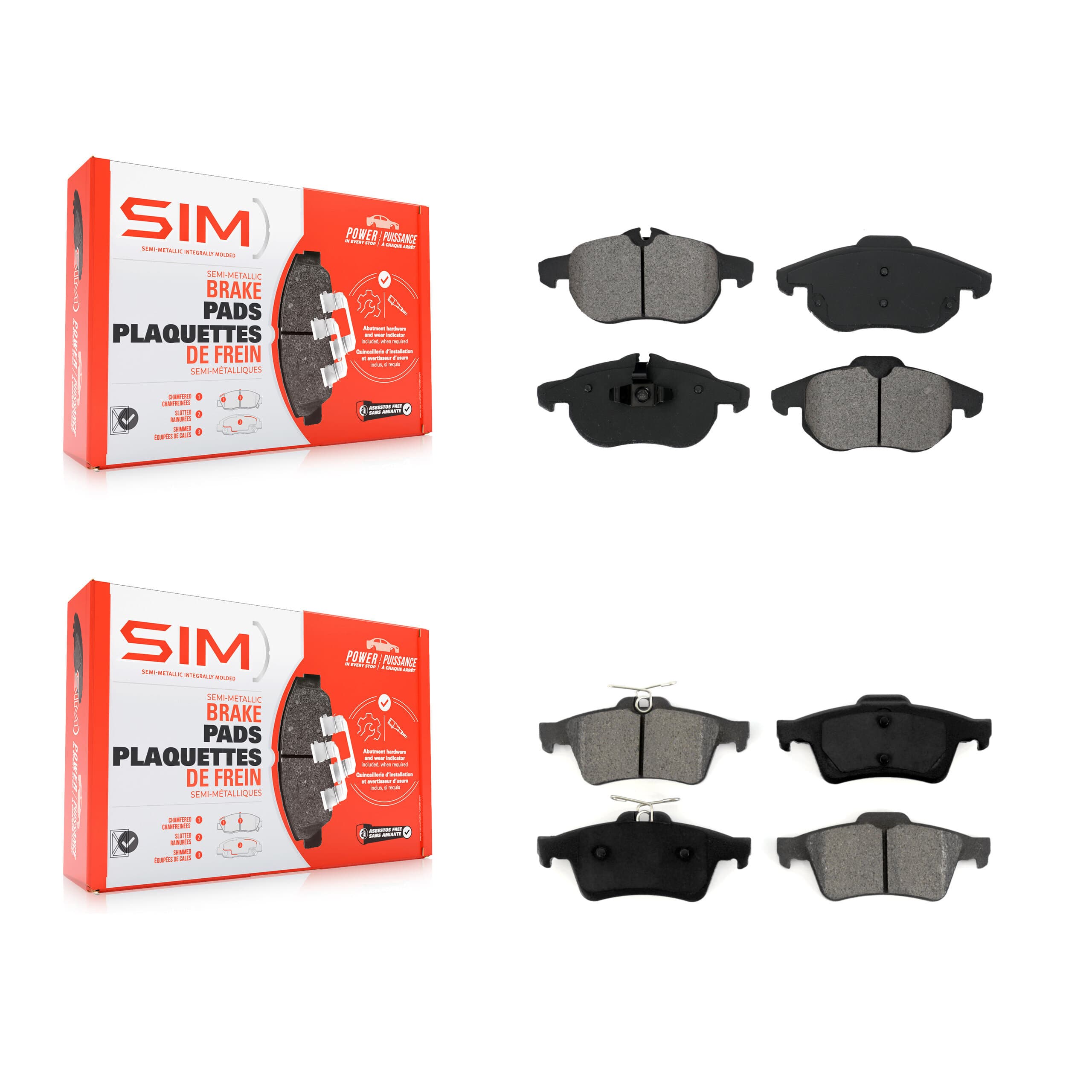 SIM - KSM-100446 - Front and Rear Disc Brake Pad Kits image 1