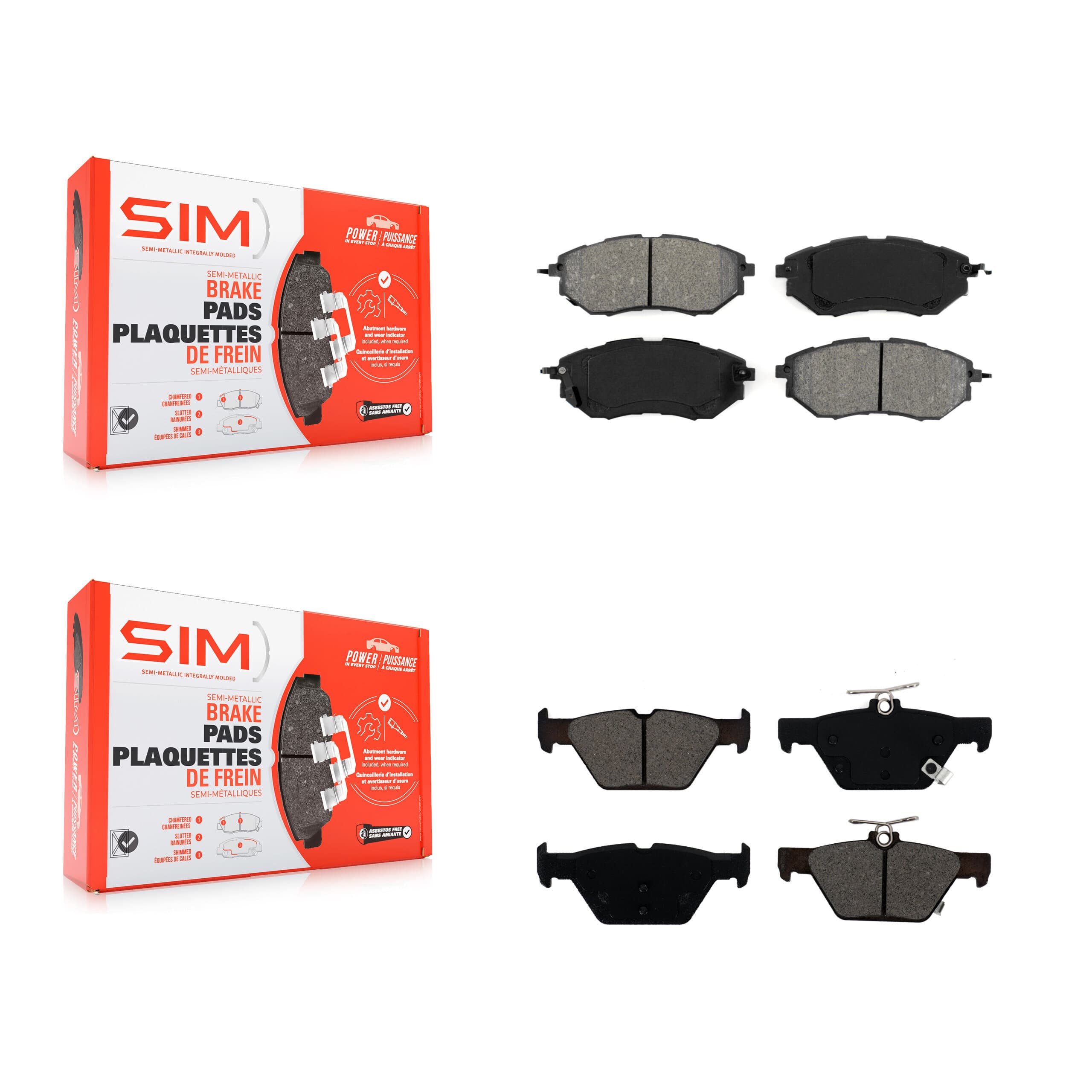 SIM - KSM-100452 - Front and Rear Disc Brake Pad Kits image 1