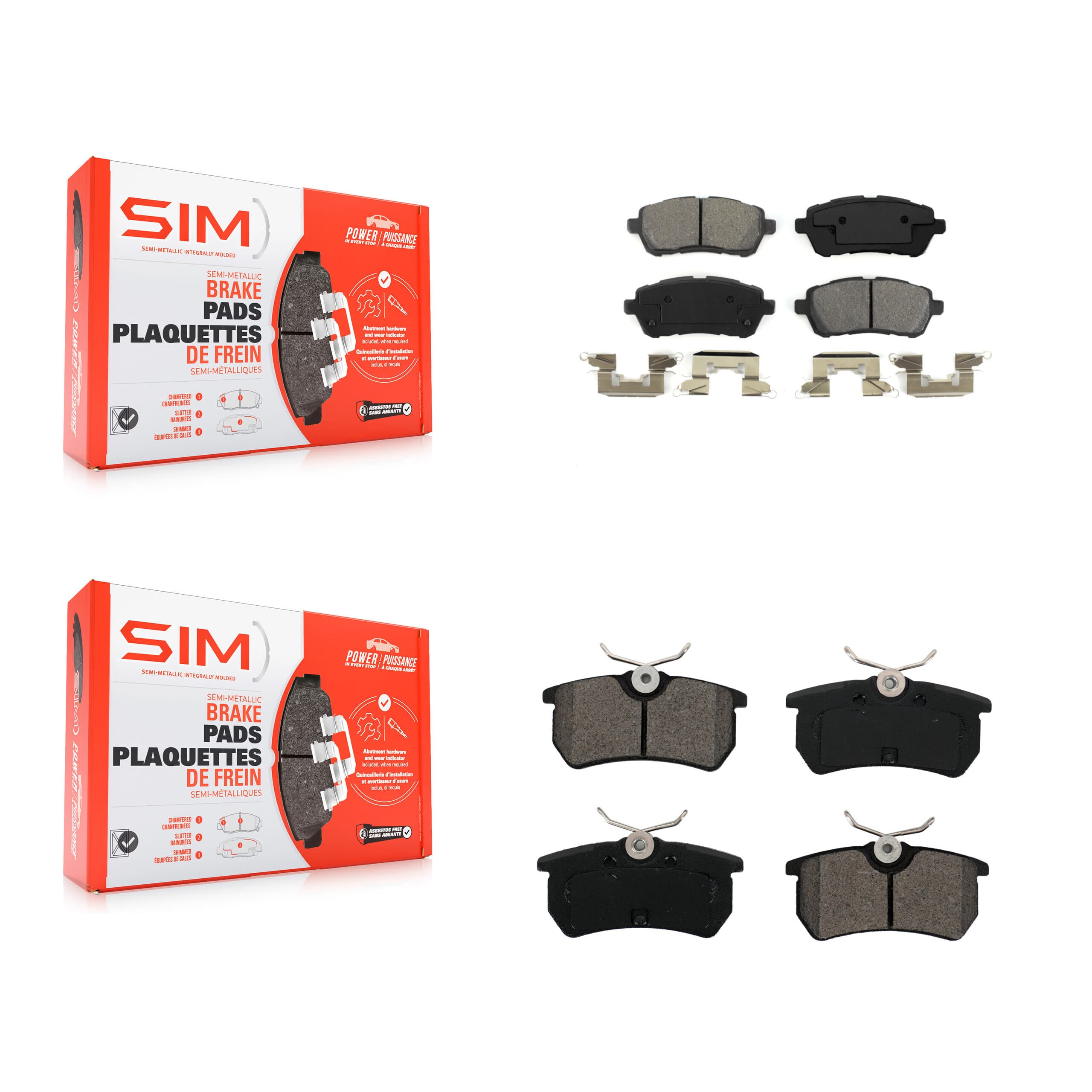 SIM - KSM-100456 - Front and Rear Disc Brake Pad Kits image 1
