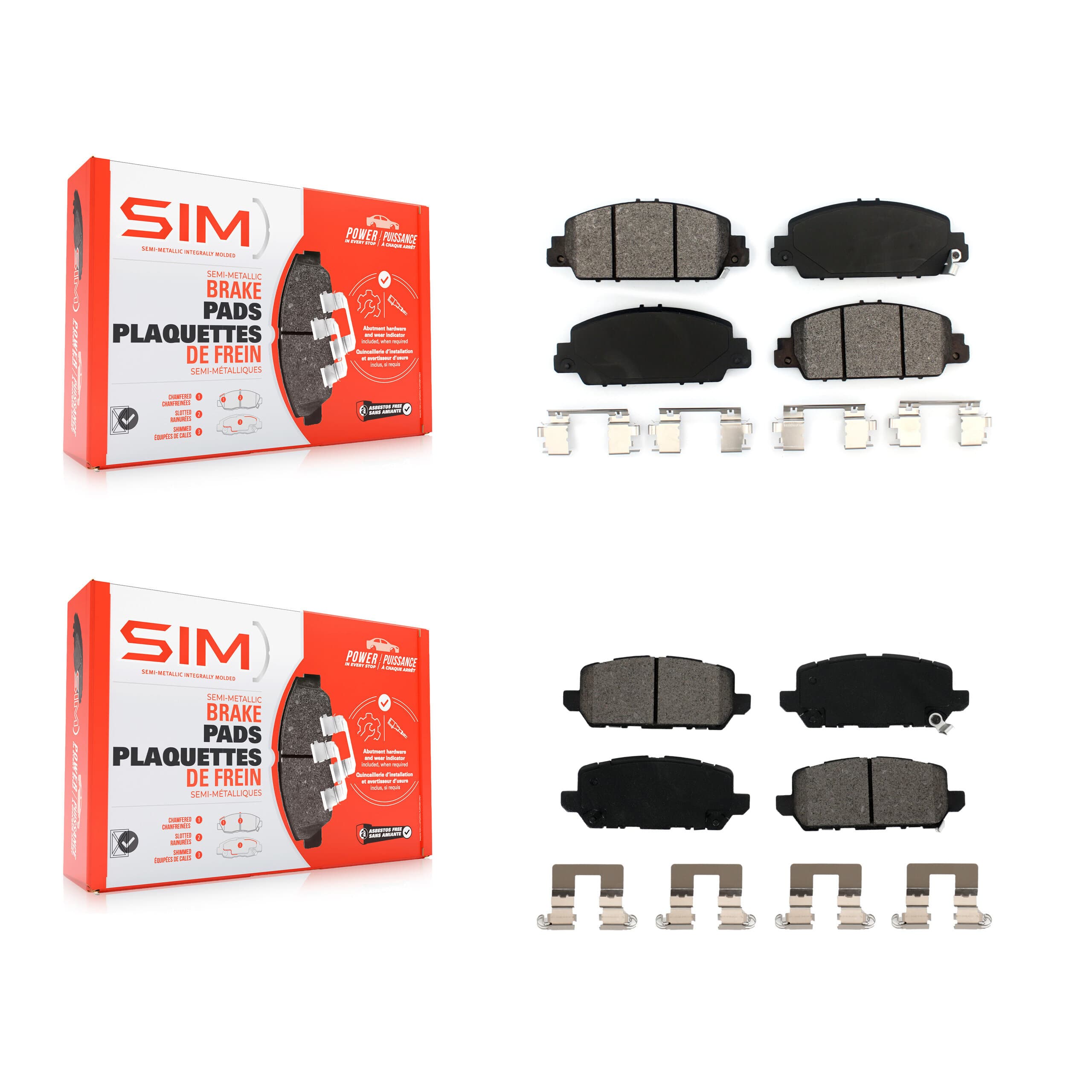 SIM - KSM-100461 - Front and Rear Disc Brake Pad Kits image 1