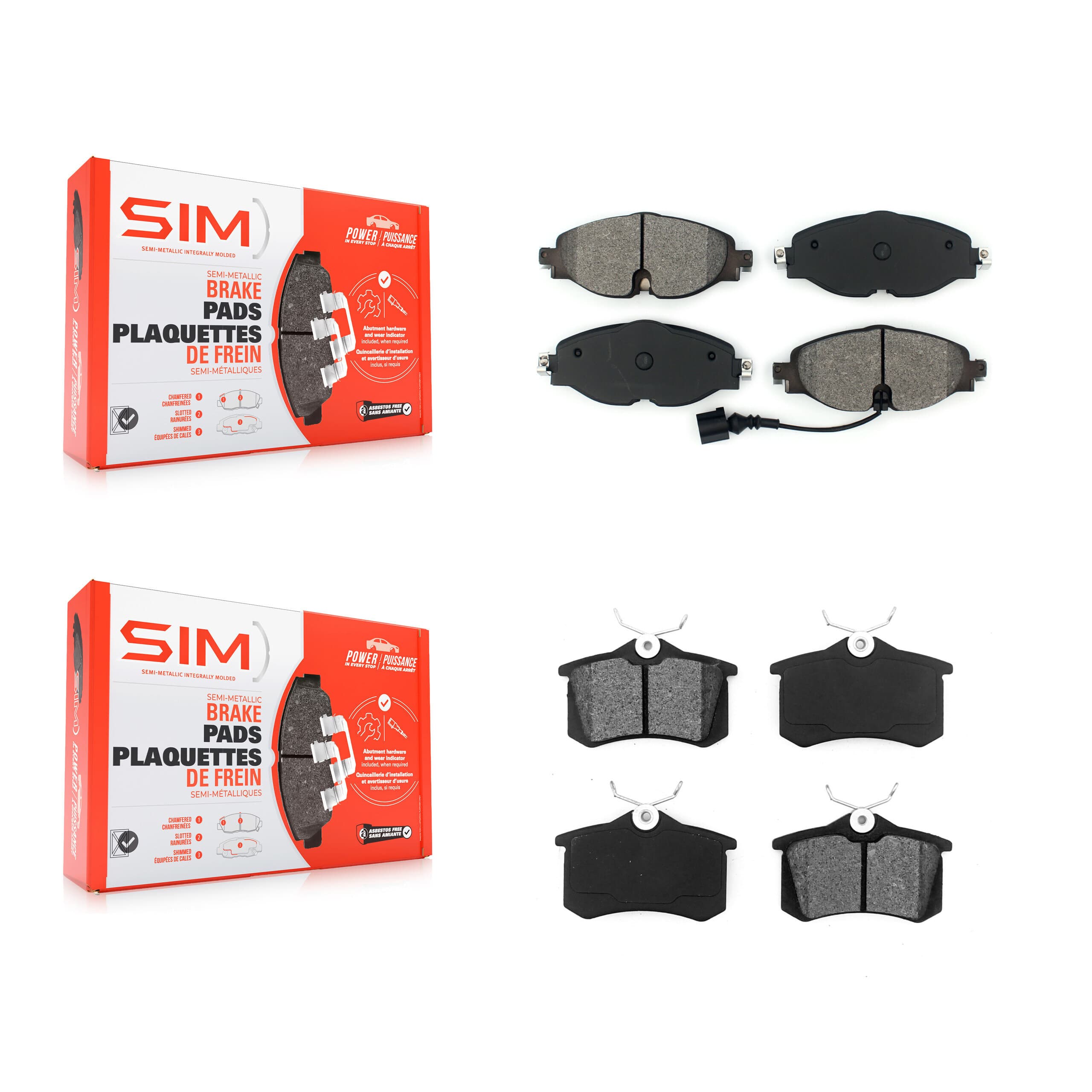 SIM - KSM-100468 - Front and Rear Disc Brake Pad Kits image 1
