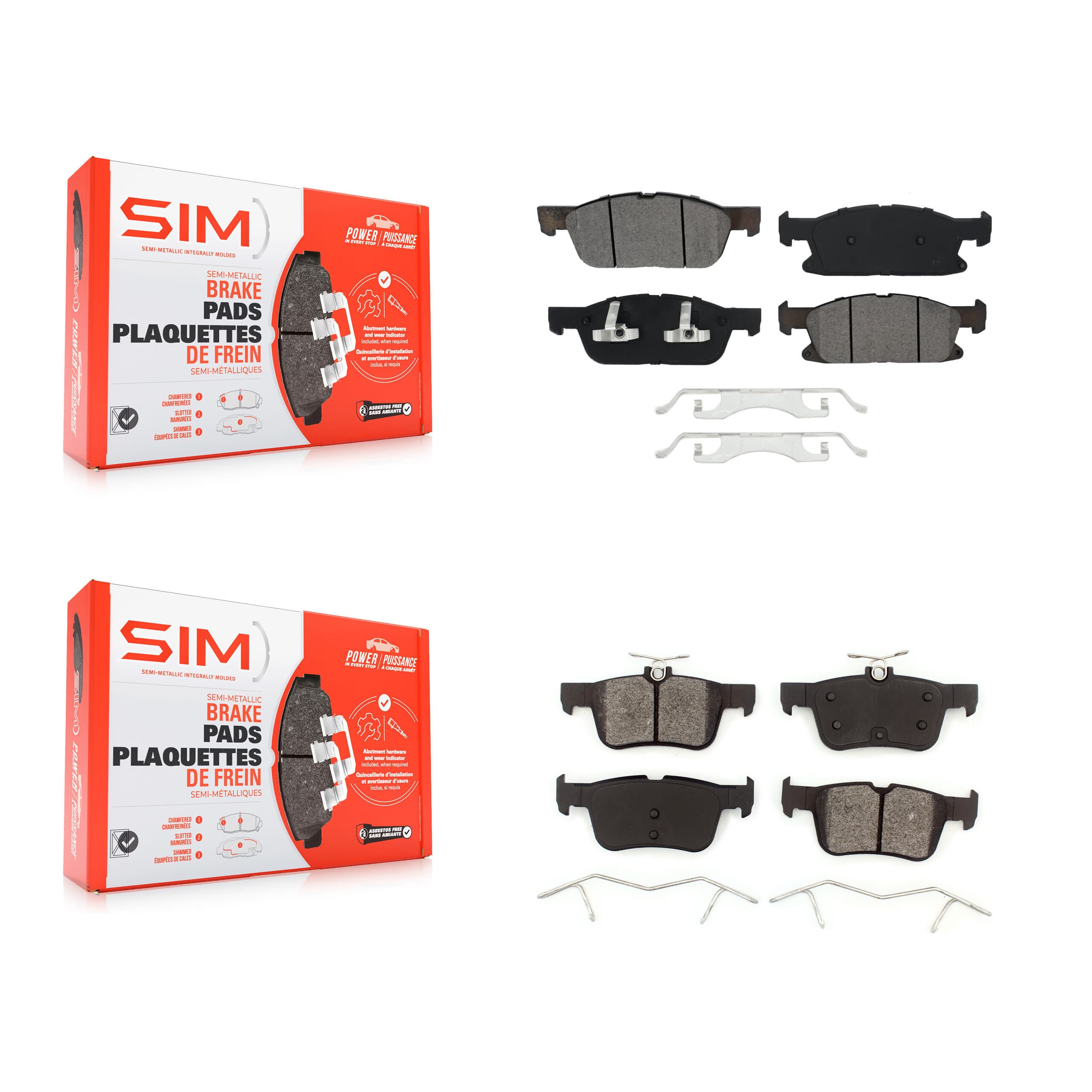 SIM - KSM-100470 - Front and Rear Disc Brake Pad Kits image 1