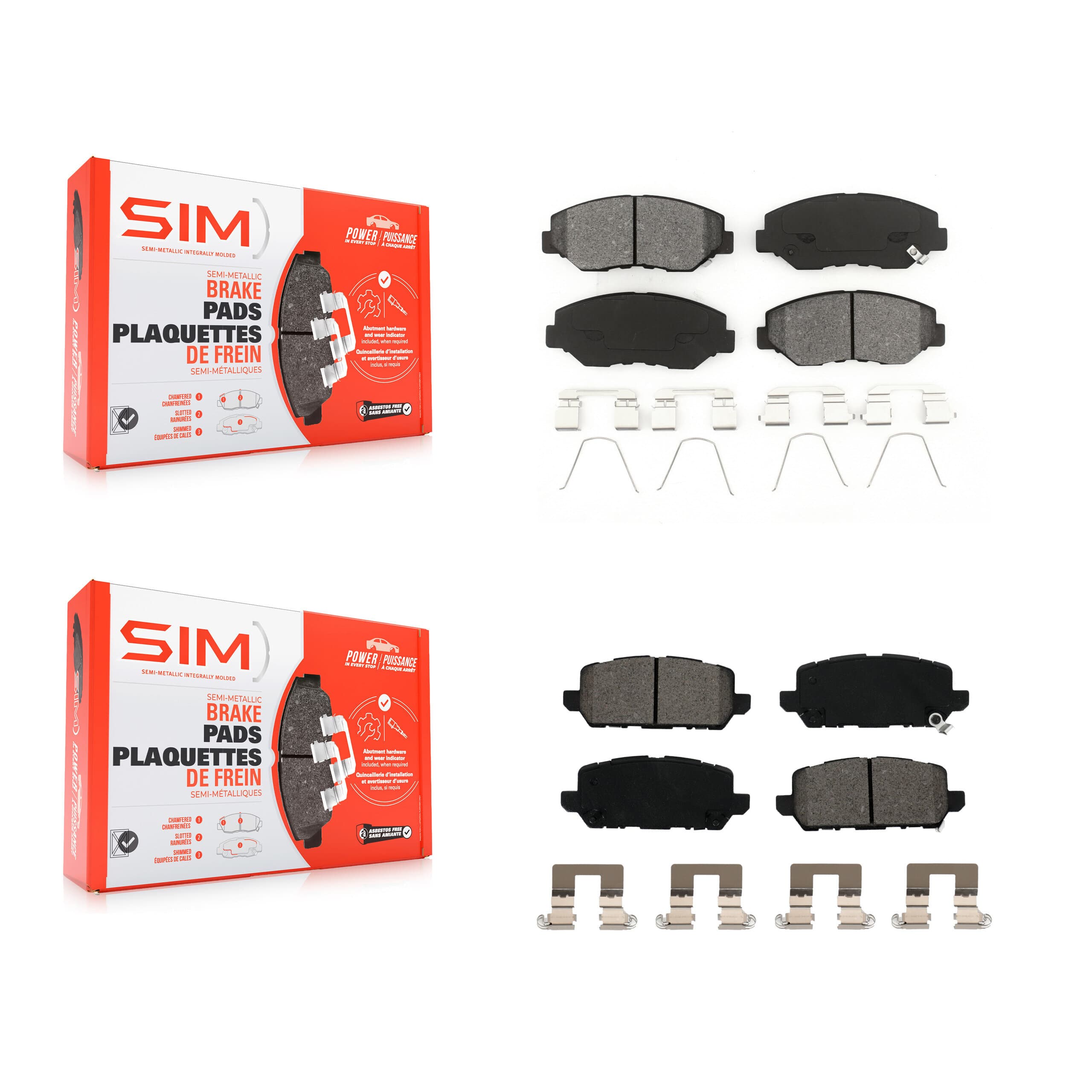 SIM - KSM-100477 - Front and Rear Disc Brake Pad Kits image 1