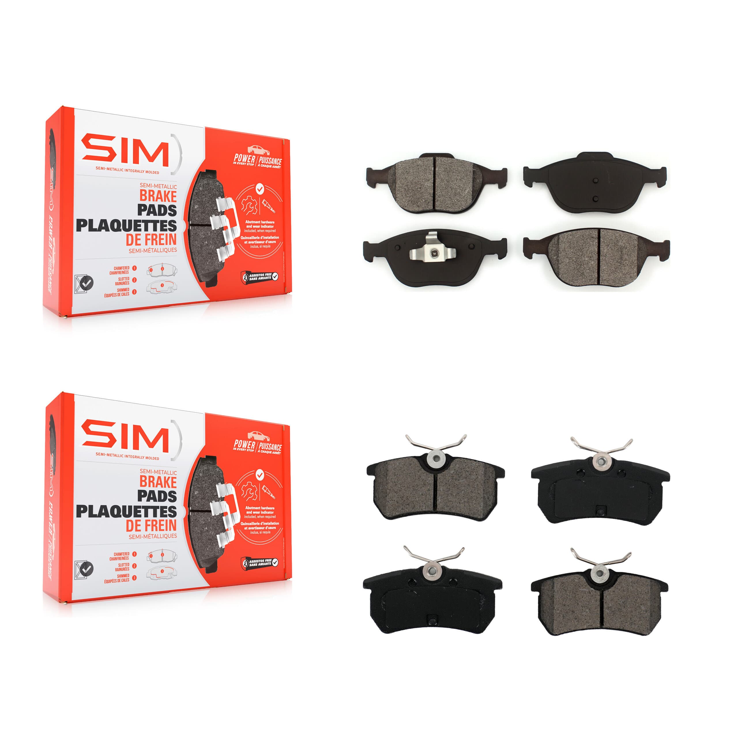 SIM - KSM-100478 - Front and Rear Disc Brake Pad Kits image 1