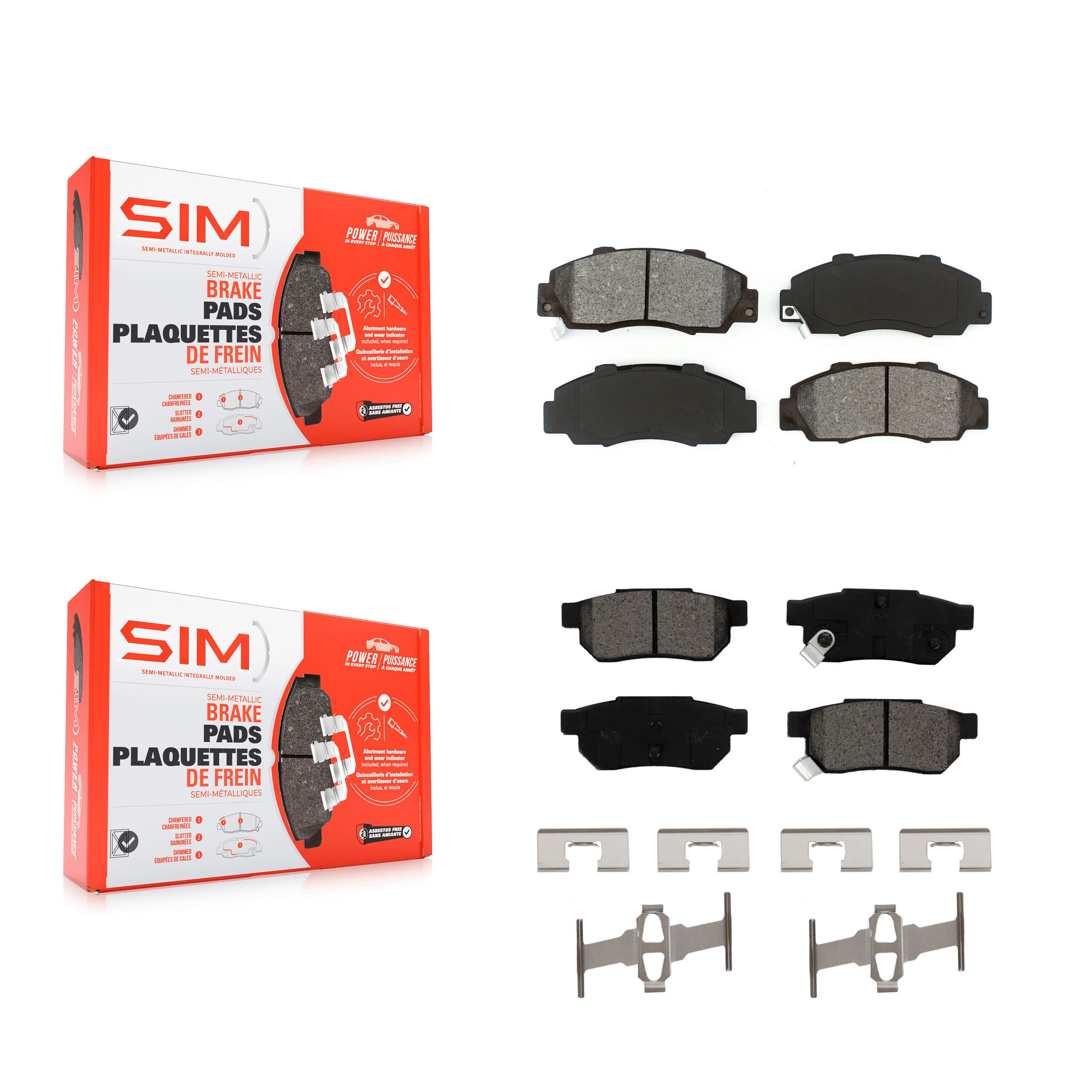 SIM - KSM-100483 - Front and Rear Disc Brake Pad Kits image 1