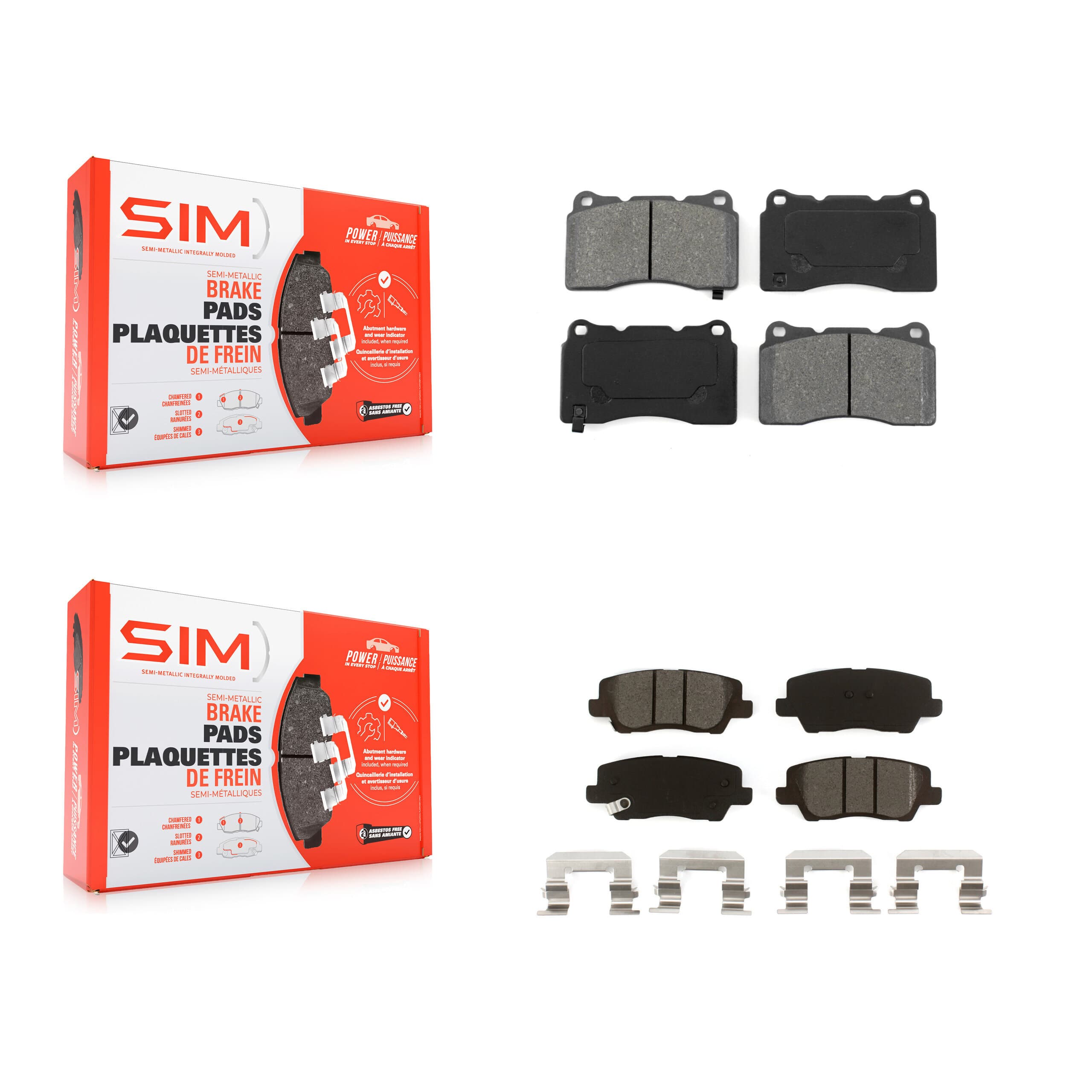 SIM - KSM-100486 - Front and Rear Disc Brake Pad Kits image 1