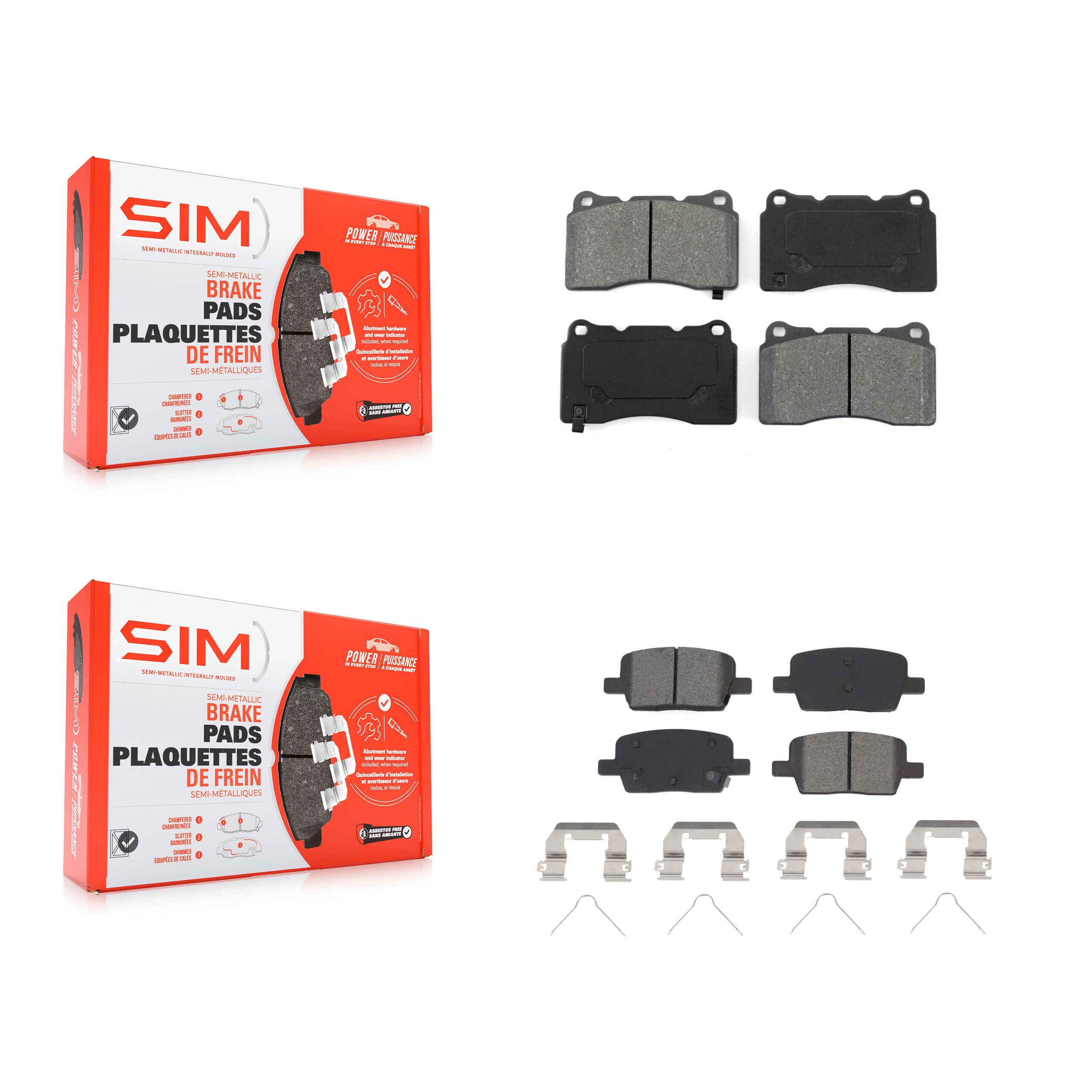 SIM - KSM-100487 - Front and Rear Disc Brake Pad Kits image 1