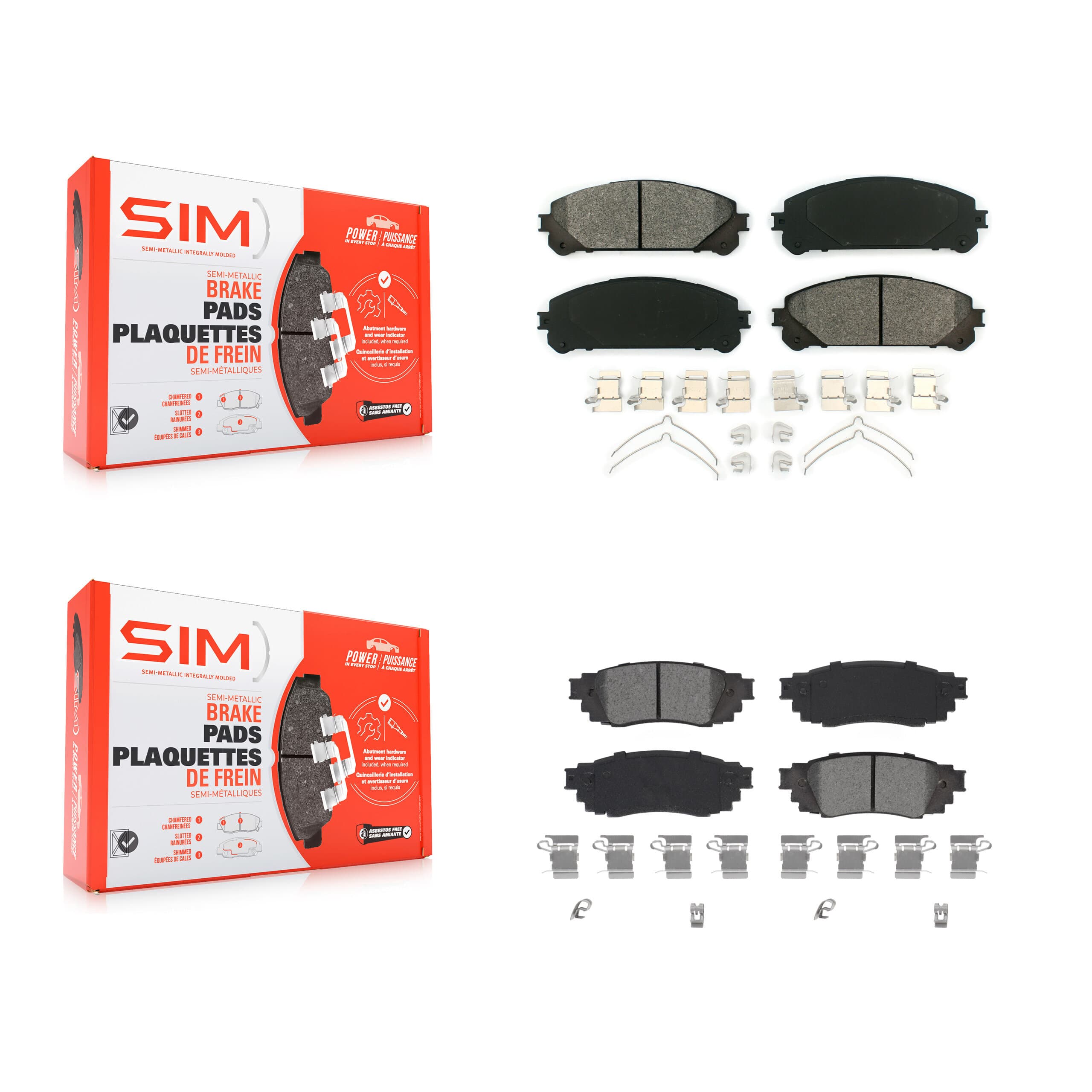 SIM - KSM-100497 - Front and Rear Disc Brake Pad Kits image 1