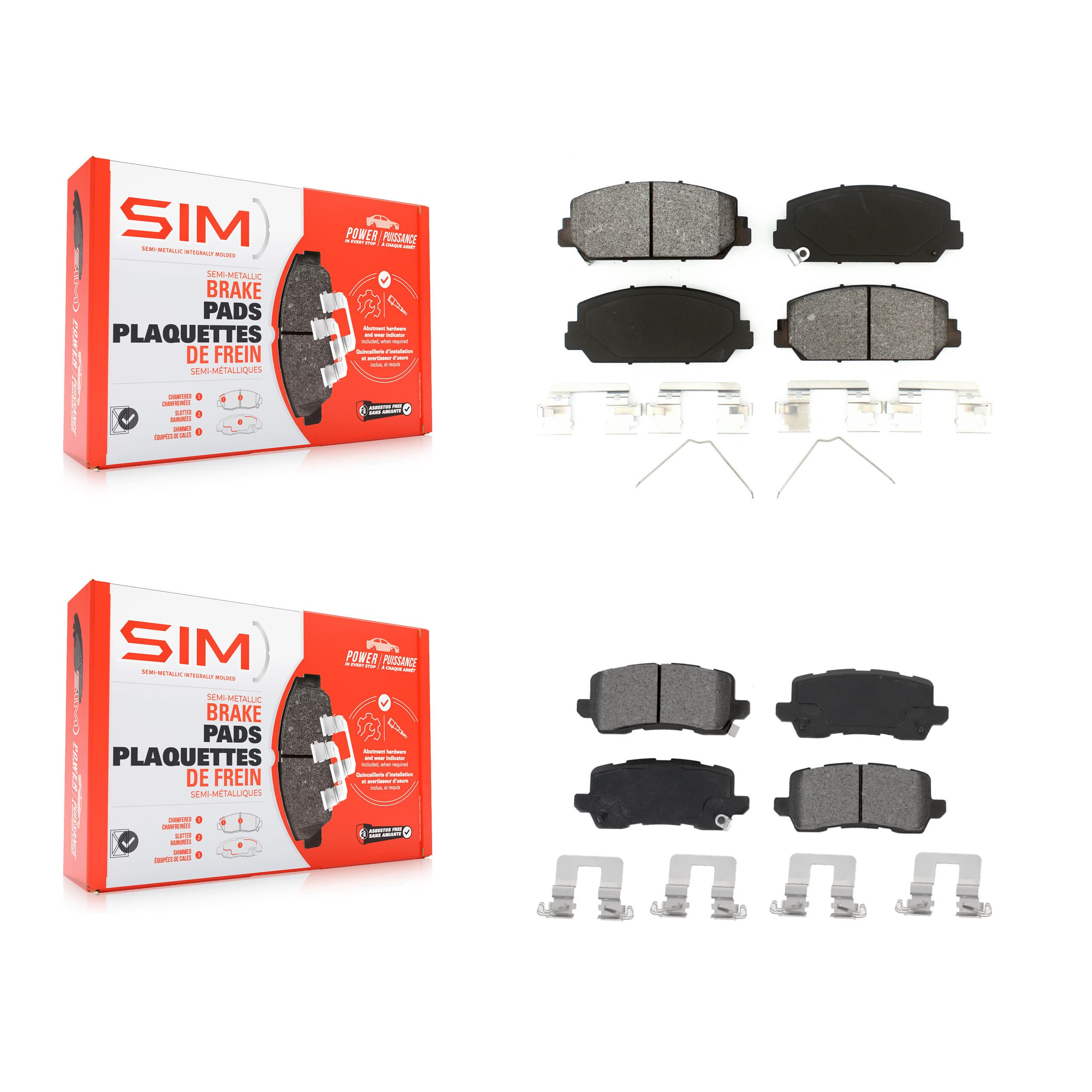 SIM - KSM-100513 - Front and Rear Disc Brake Pad Kits image 1