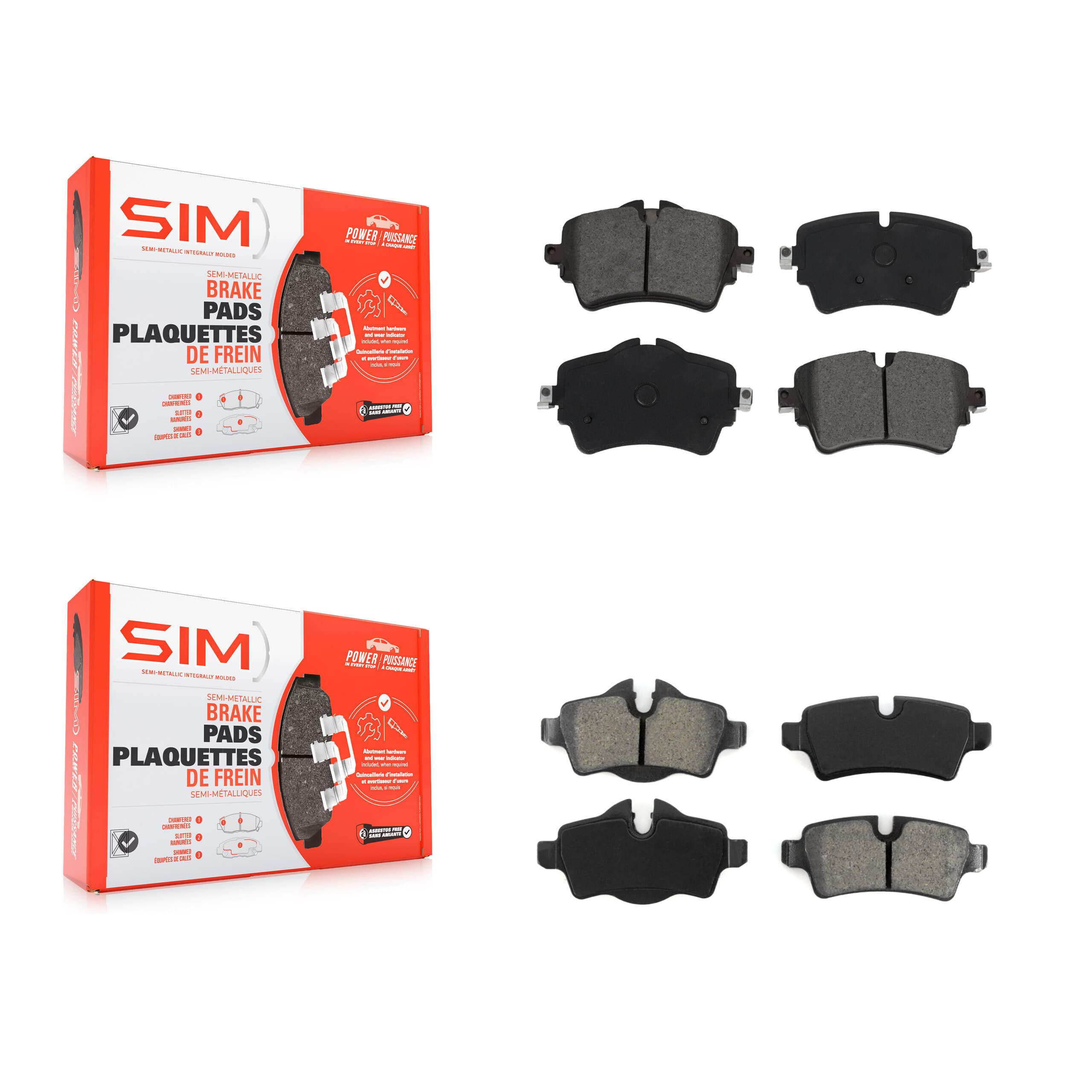 SIM - KSM-100517 - Front and Rear Disc Brake Pad Kits image 1