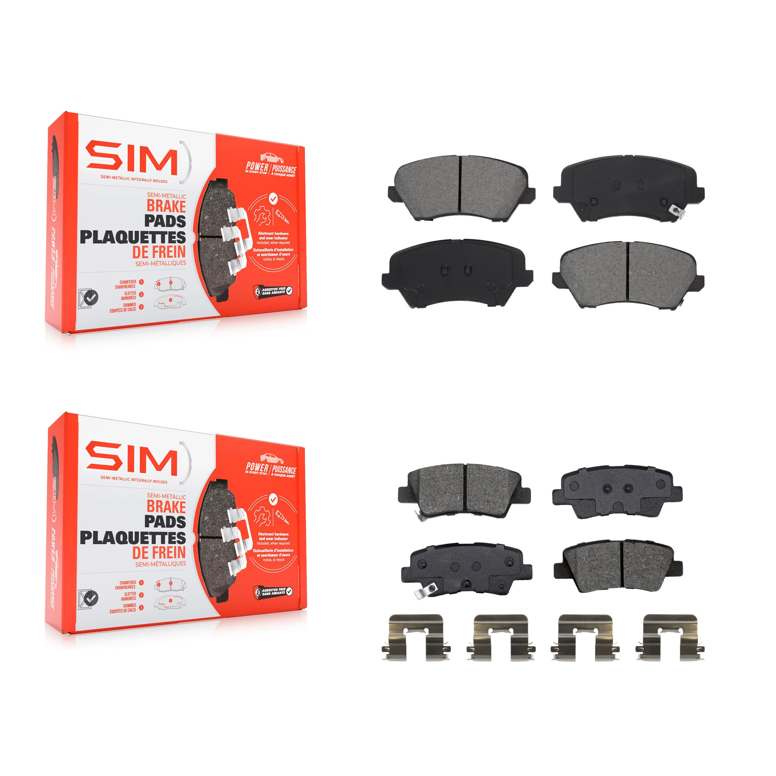 SIM - KSM-100525 - Front and Rear Disc Brake Pad Kits image 1