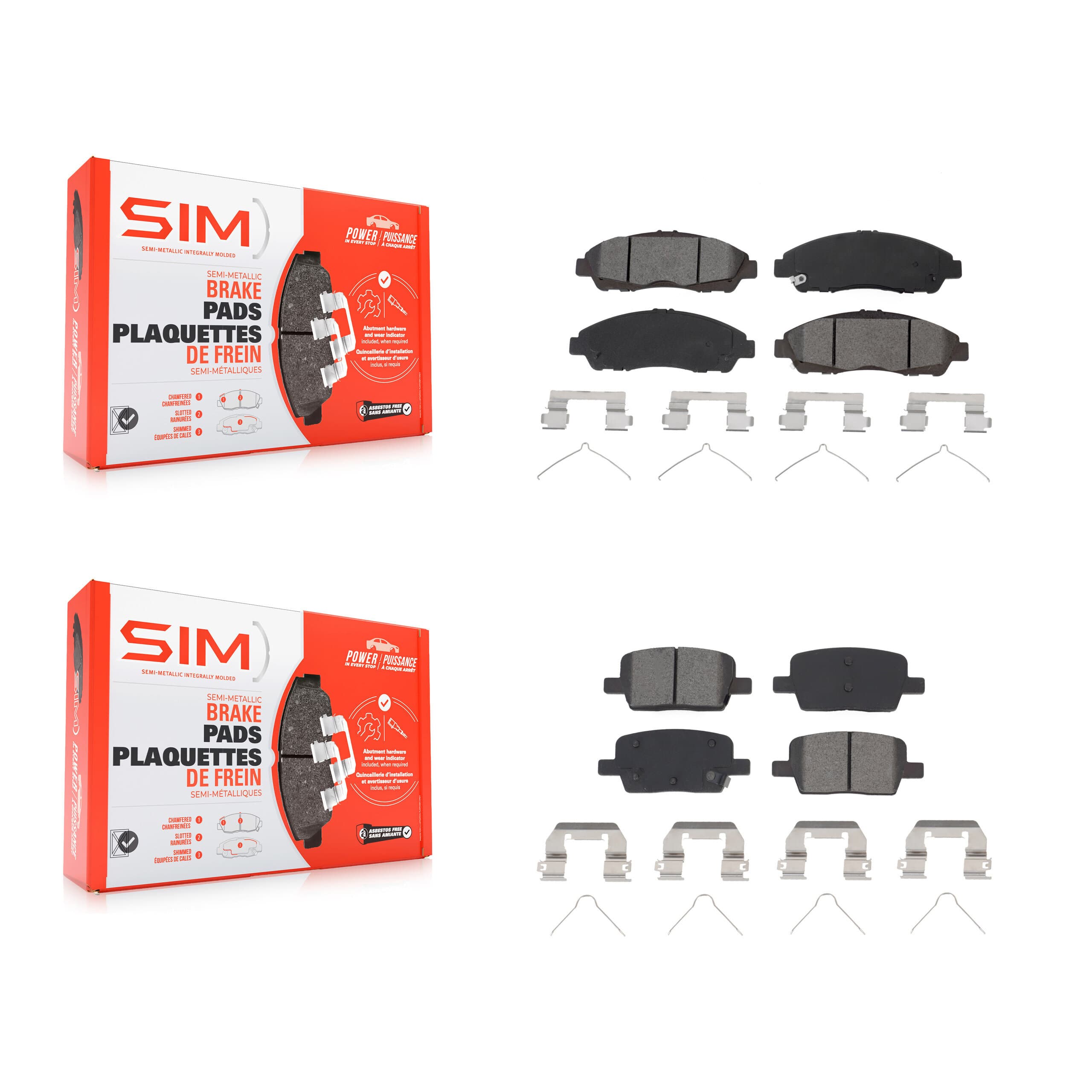 SIM - KSM-100530 - Front and Rear Disc Brake Pad Kits image 1