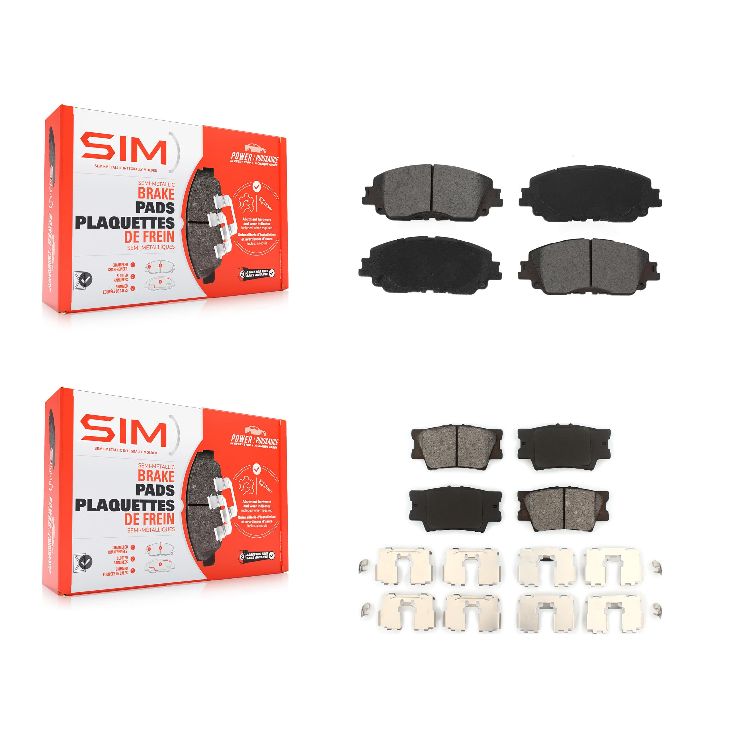 SIM - KSM-100533 - Front and Rear Disc Brake Pad Kits image 1