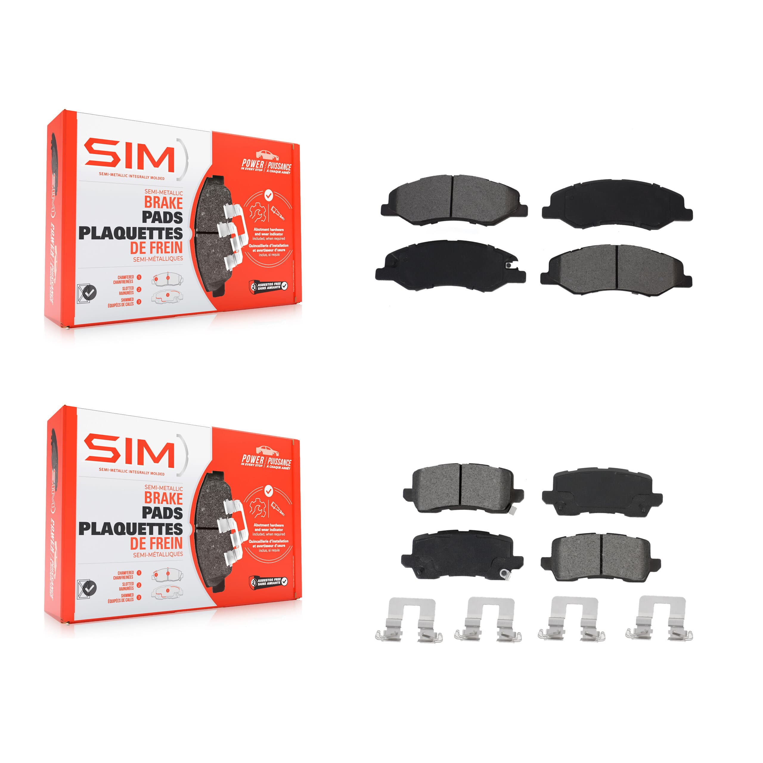 SIM - KSM-100535 - Front and Rear Disc Brake Pad Kits image 1
