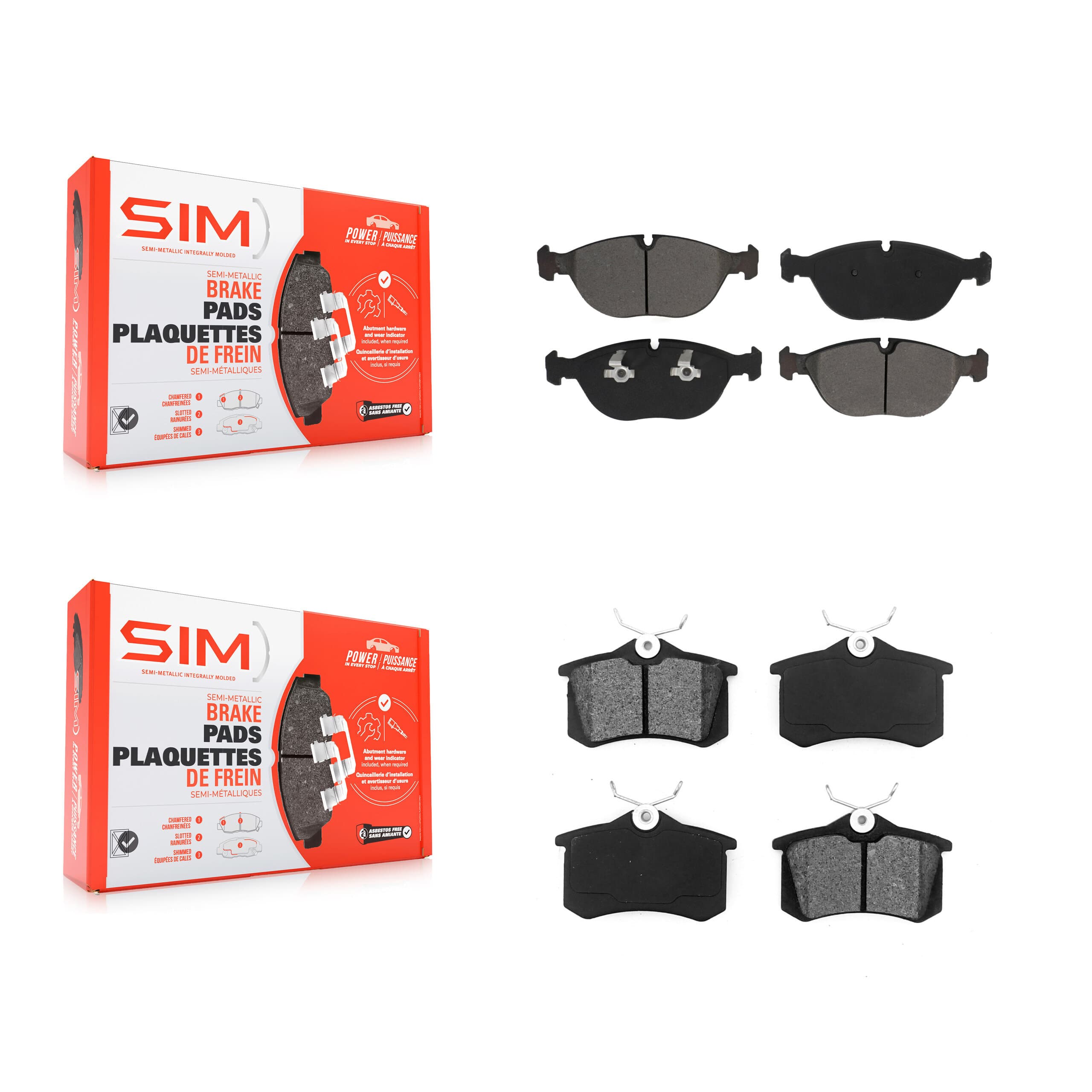 SIM - KSM-100554 - Front and Rear Disc Brake Pad Kits image 1