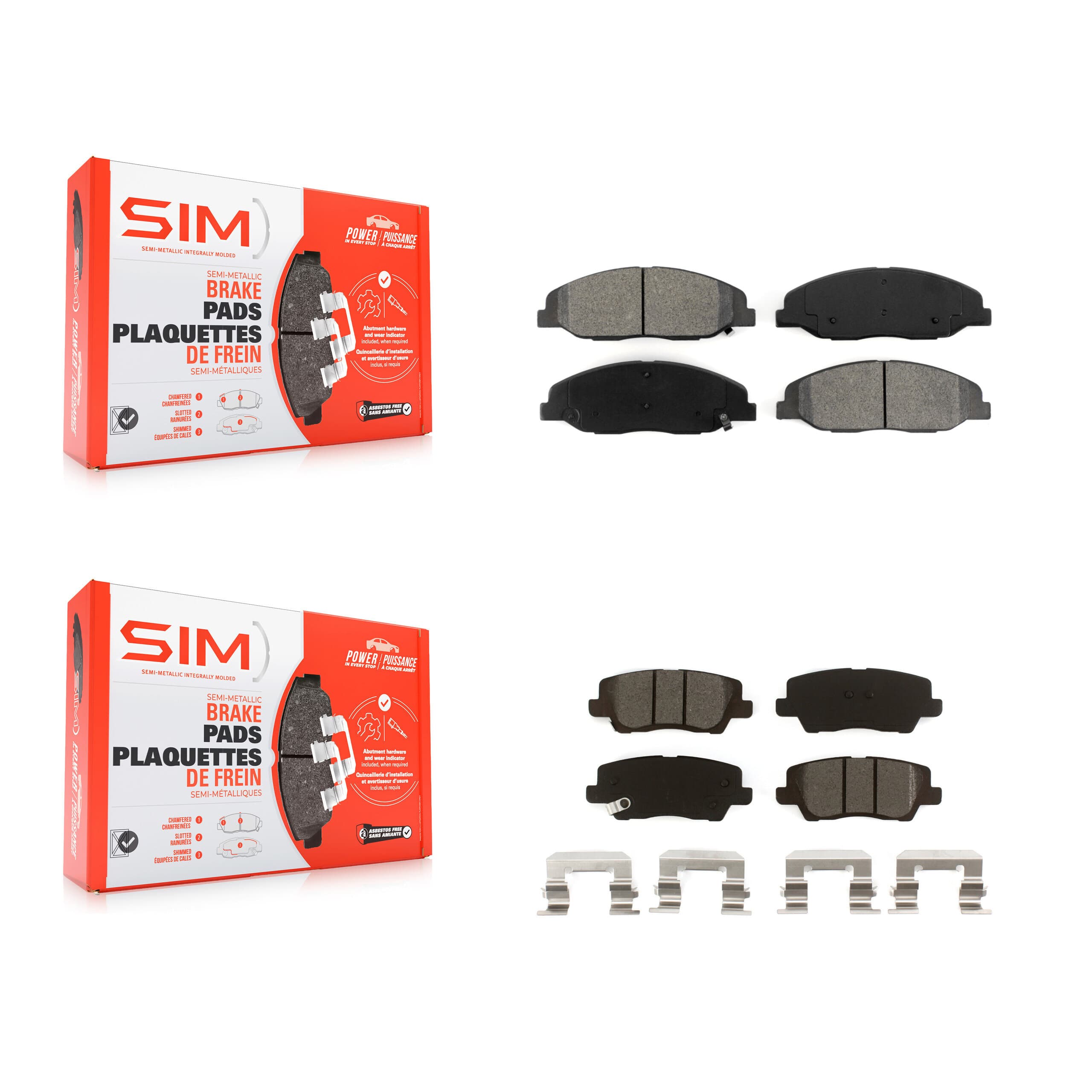 SIM - KSM-100556 - Front and Rear Disc Brake Pad Kits image 1