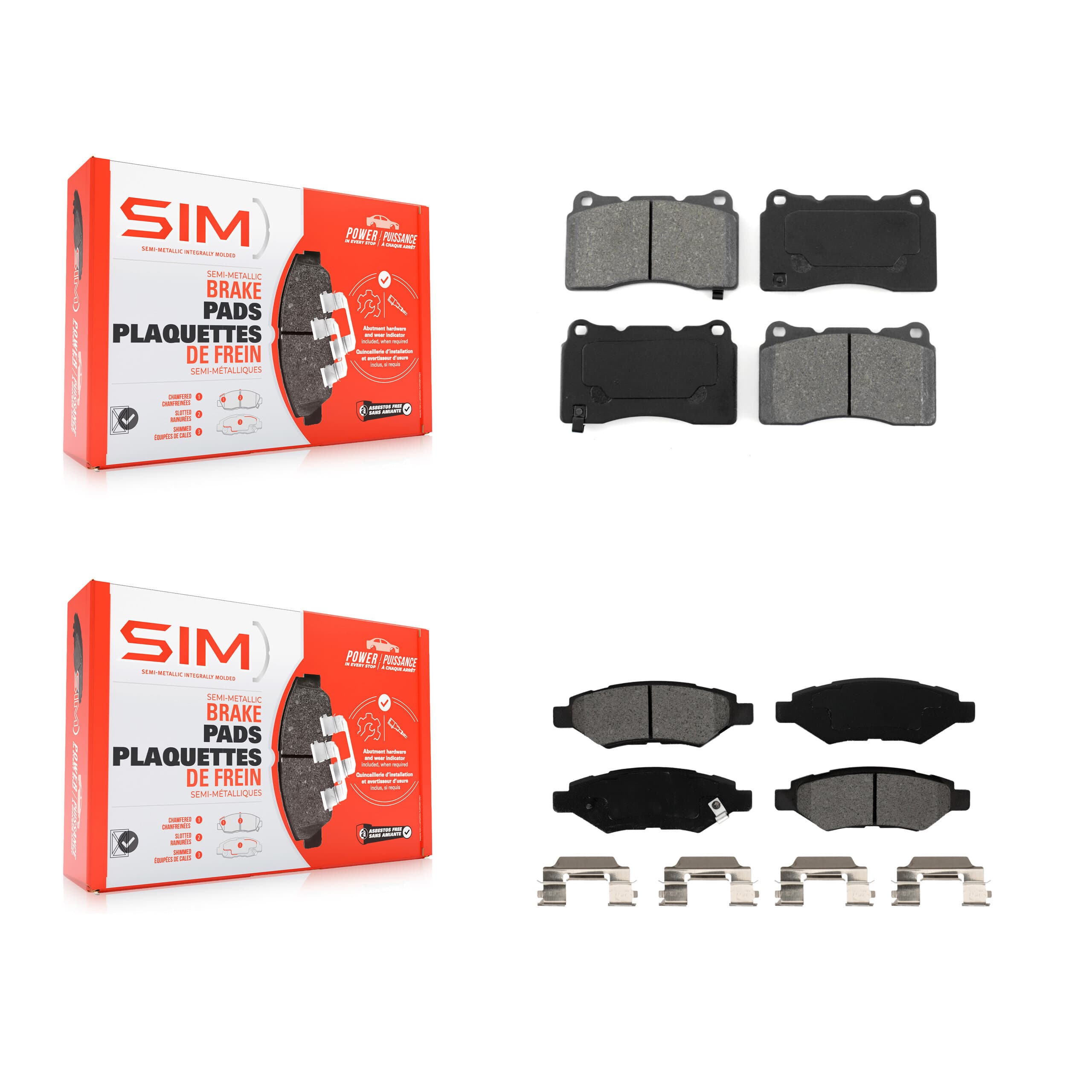 SIM - KSM-100558 - Front and Rear Disc Brake Pad Kits image 1