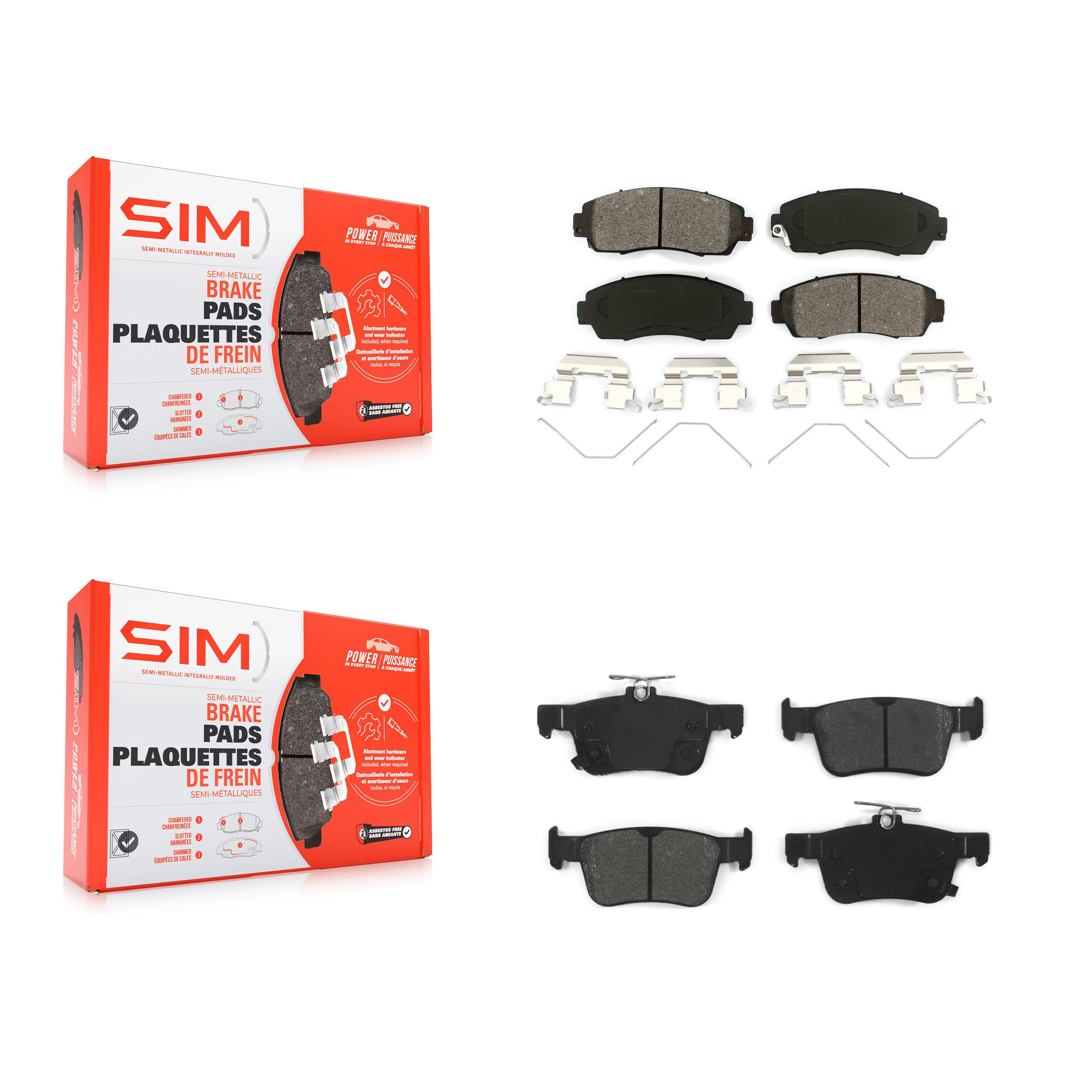 SIM - KSM-100569 - Front and Rear Disc Brake Pad Kits image 1
