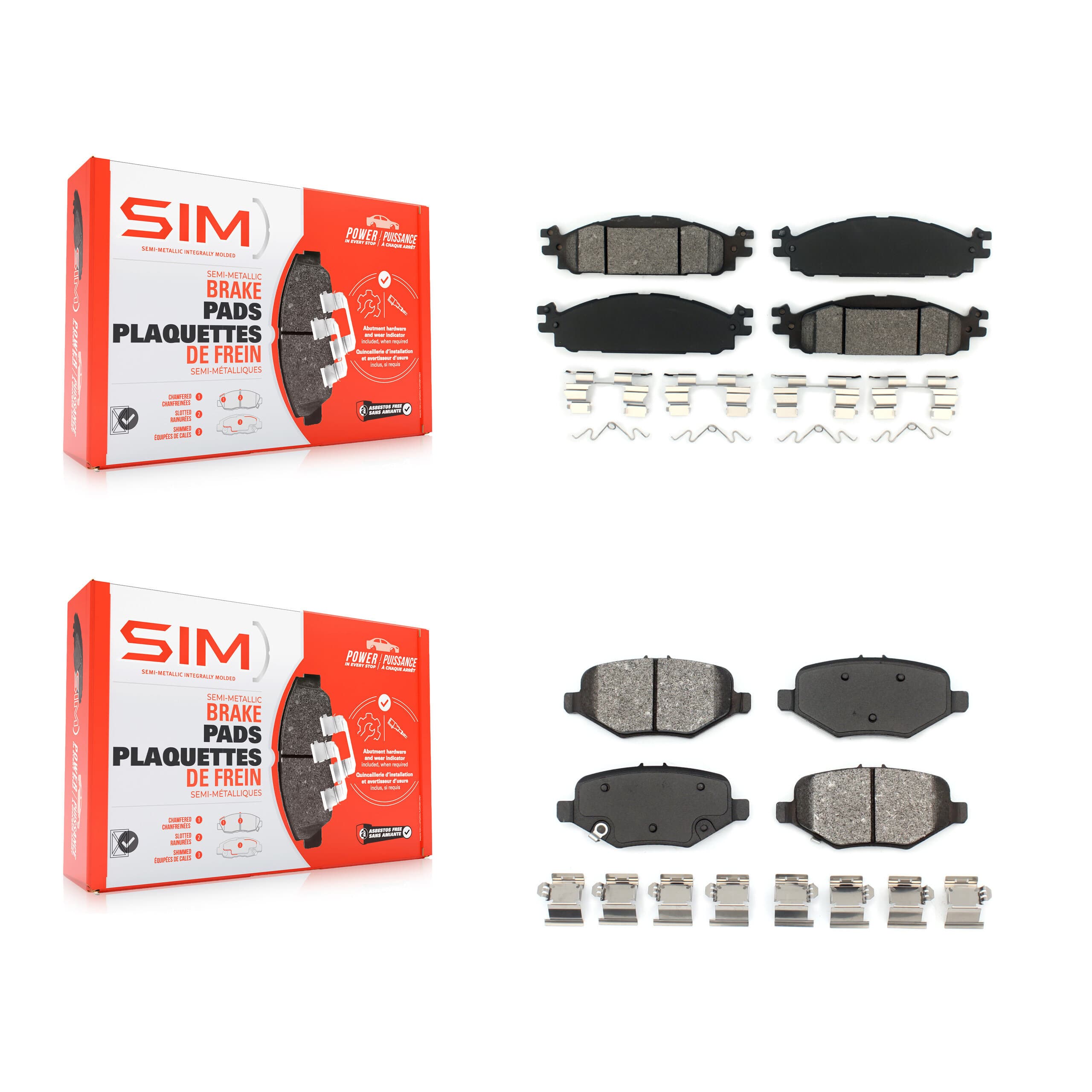 SIM - KSM-100570 - Front and Rear Disc Brake Pad Kits image 1