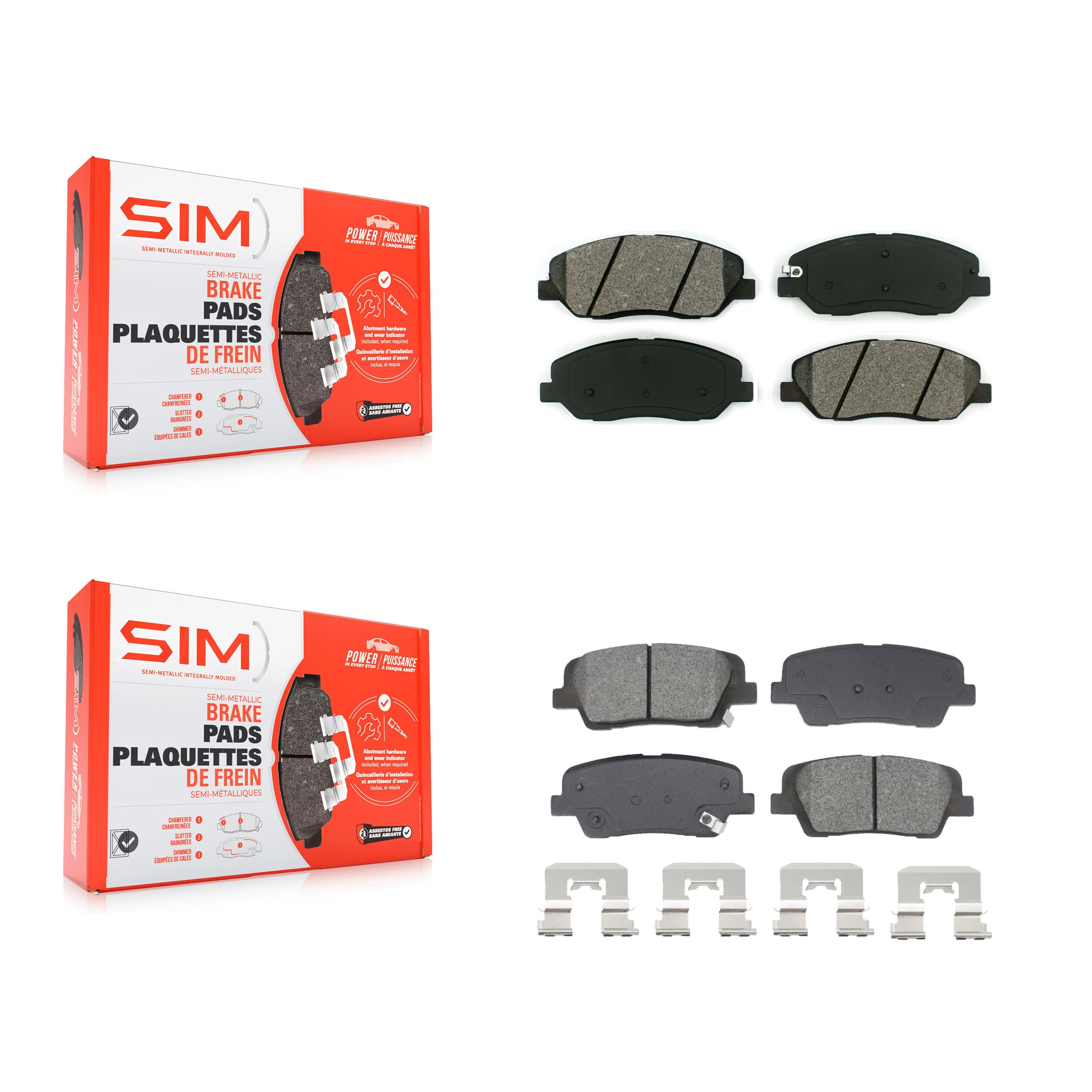 SIM - KSM-100580 - Front and Rear Disc Brake Pad Kits image 1