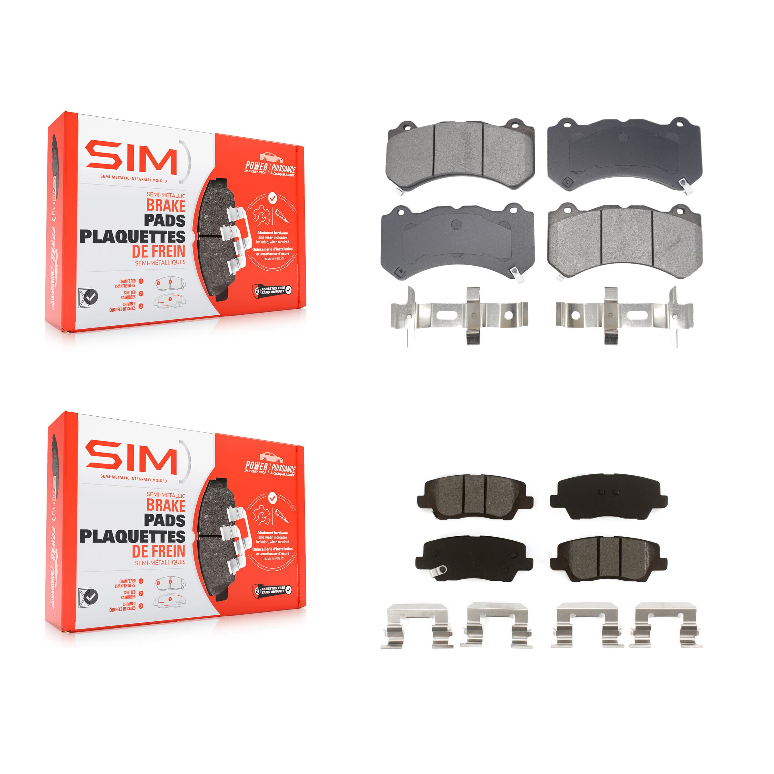 SIM - KSM-100585 - Front and Rear Disc Brake Pad Kits image 1