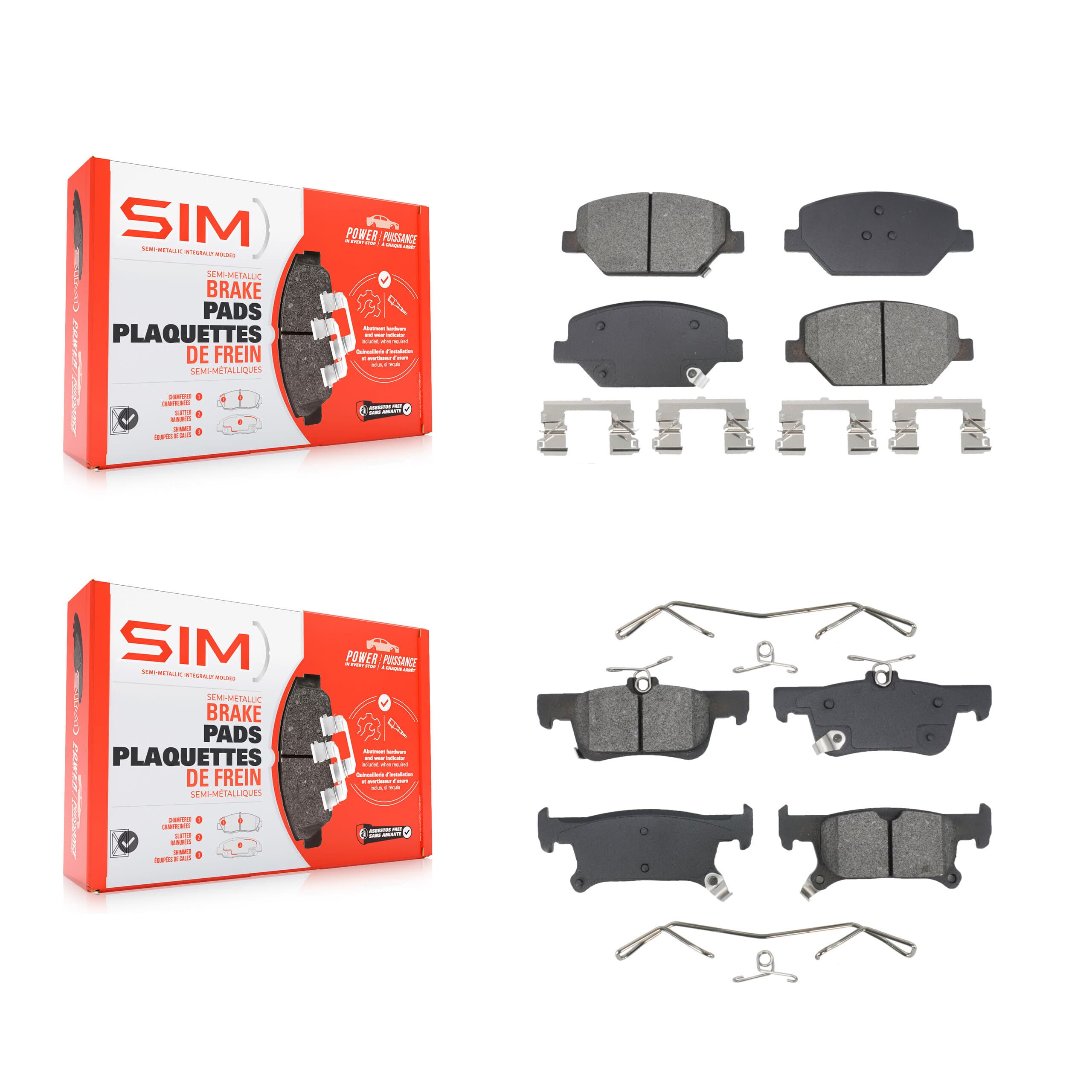 SIM - KSM-100597 - Front and Rear Disc Brake Pad Kits image 1
