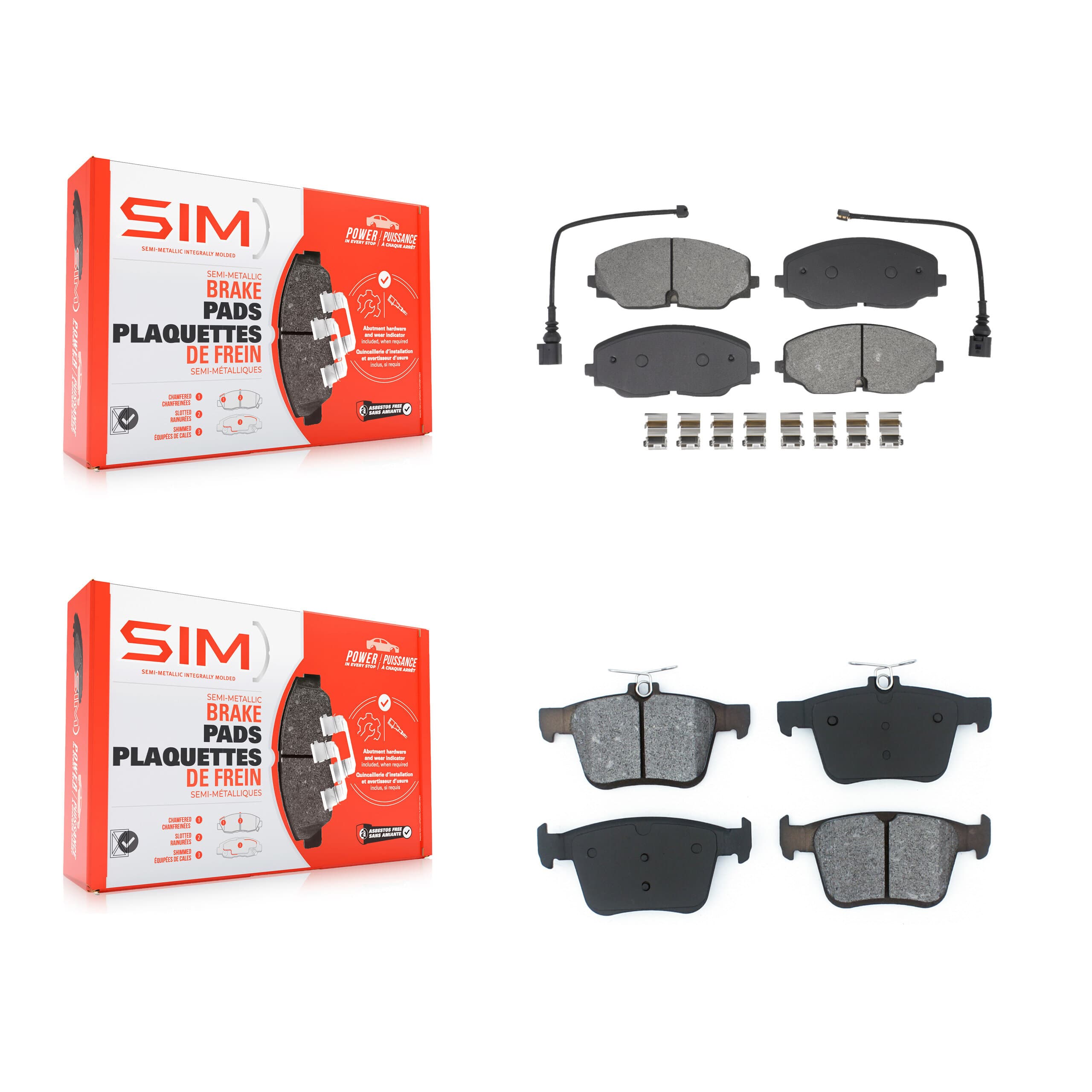 SIM - KSM-100608 - Front and Rear Disc Brake Pad Kits image 1