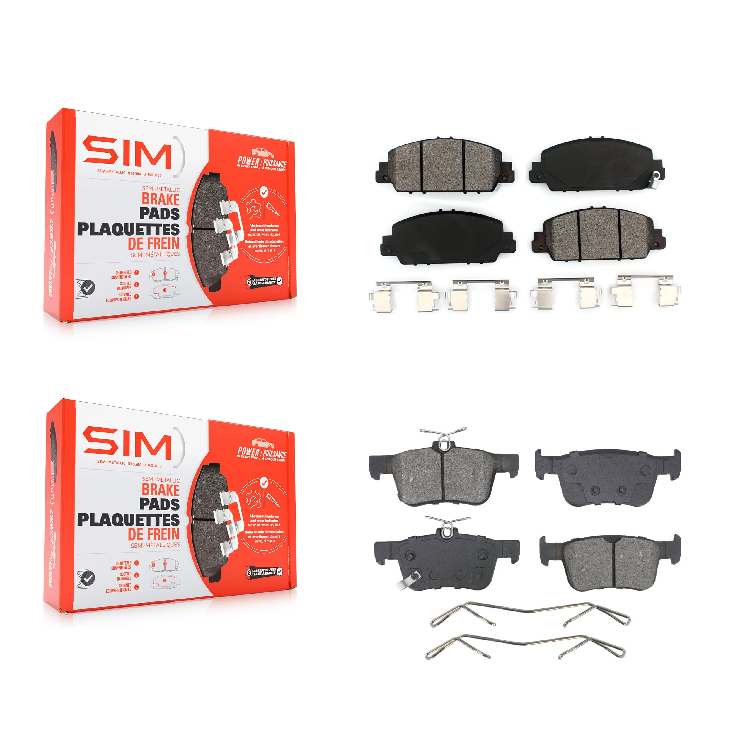 SIM - KSM-100610 - Front and Rear Disc Brake Pad Kits image 1