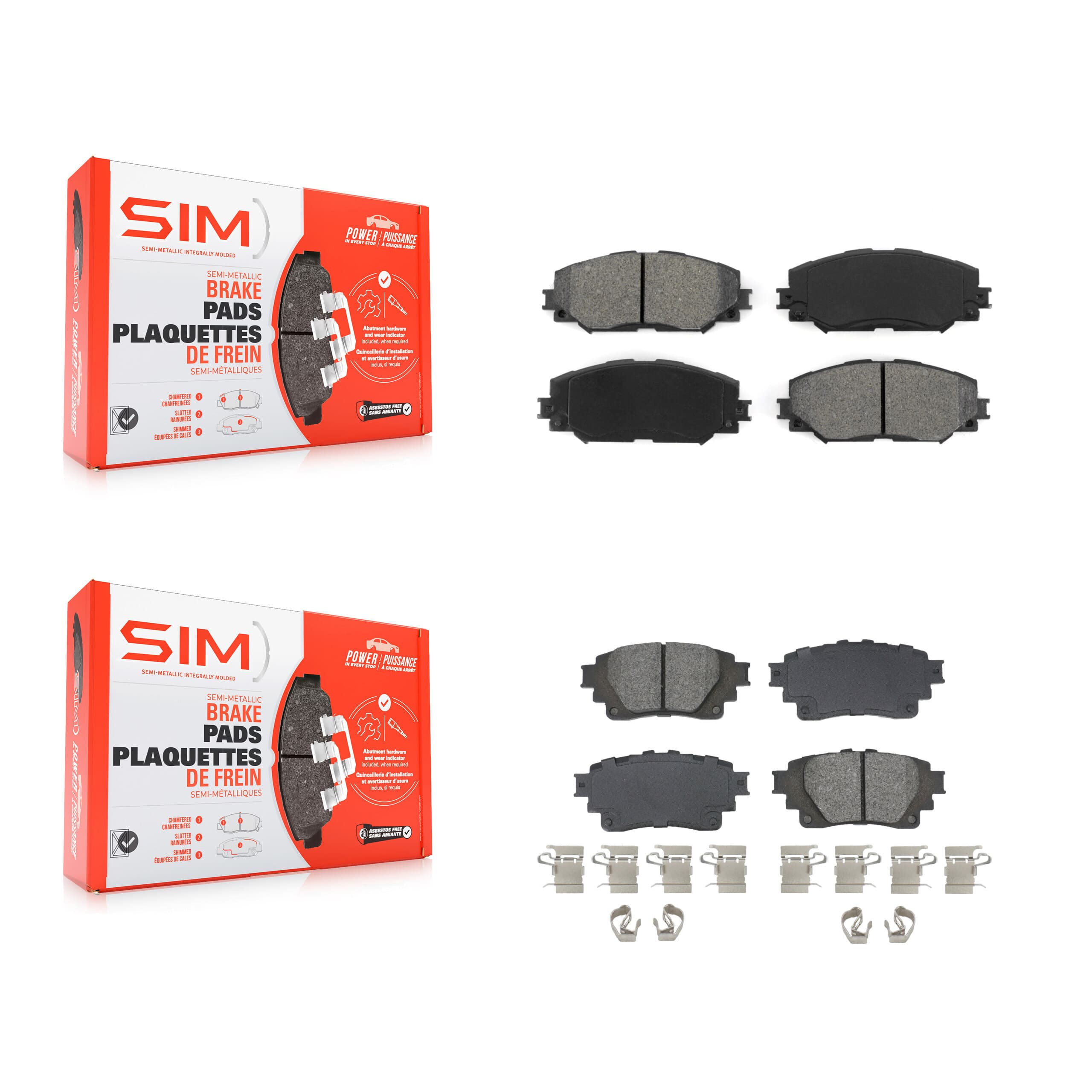 SIM - KSM-100617 - Front and Rear Disc Brake Pad Kits image 1