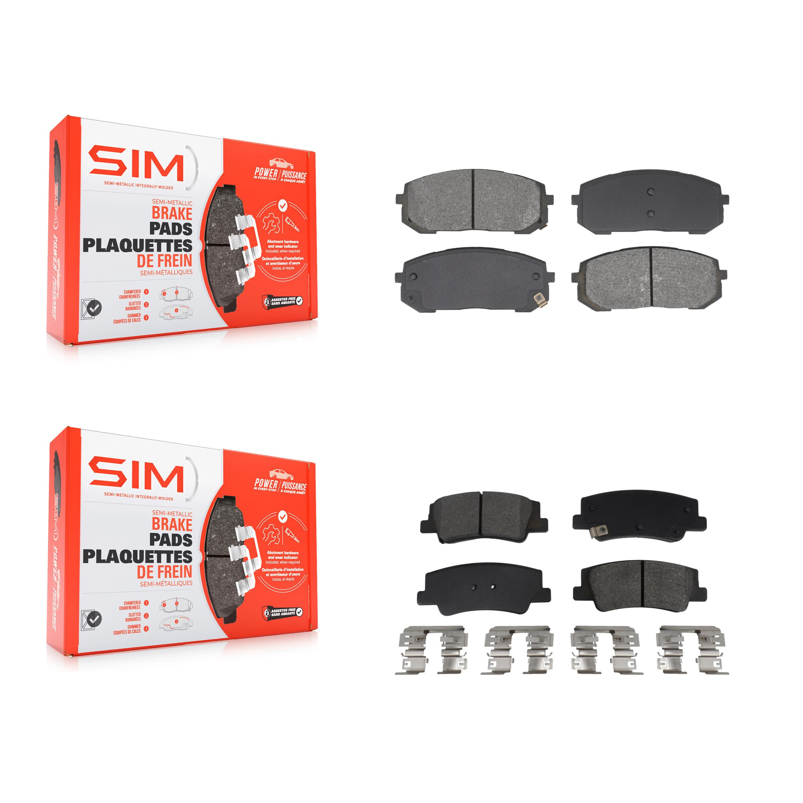 SIM - KSM-100625 - Front and Rear Disc Brake Pad Kits image 1