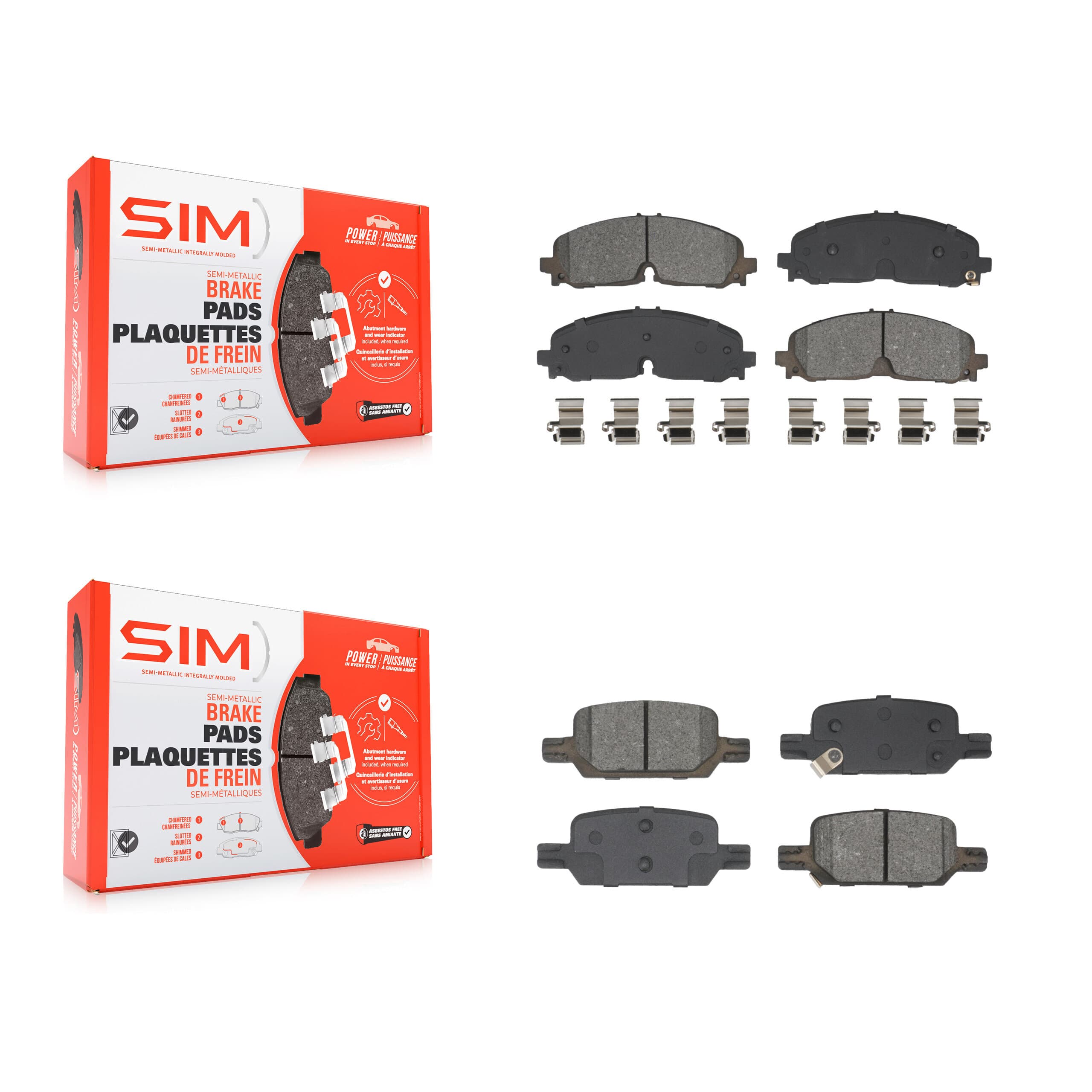 SIM - KSM-100630 - Front and Rear Disc Brake Pad Kits image 1