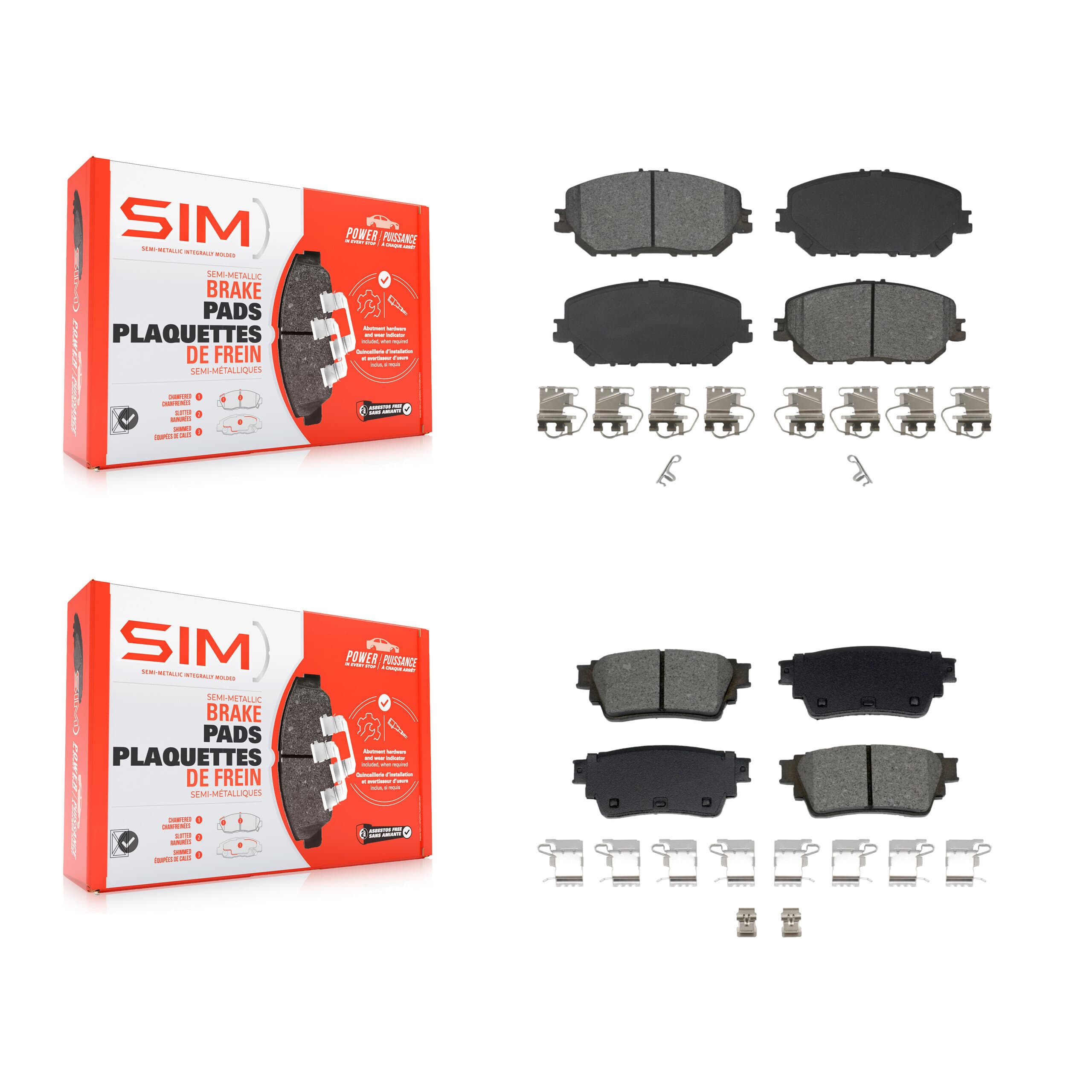 SIM - KSM-100631 - Front and Rear Disc Brake Pad Kits image 1