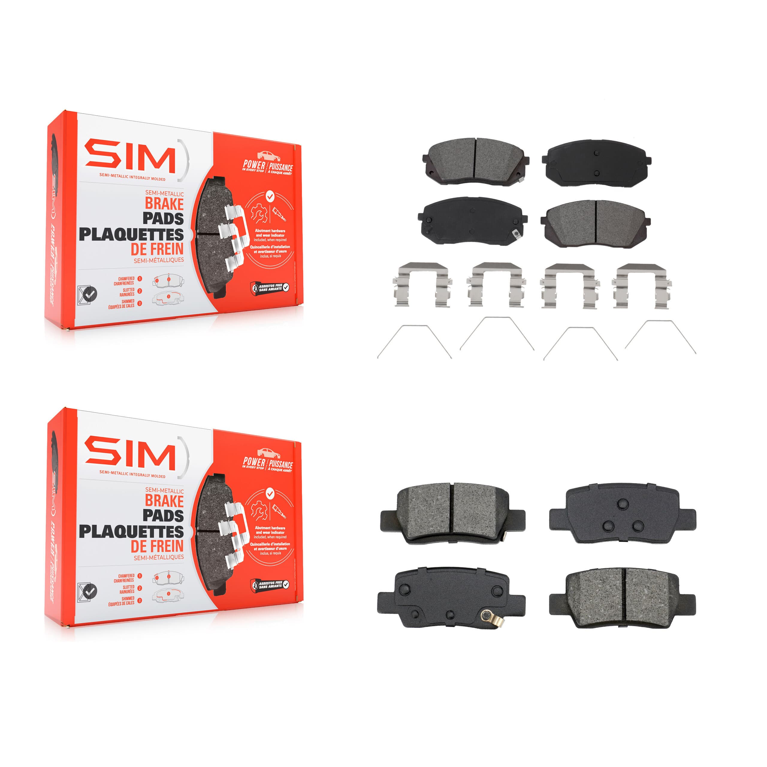 SIM - KSM-100637 - Front and Rear Disc Brake Pad Kits image 1