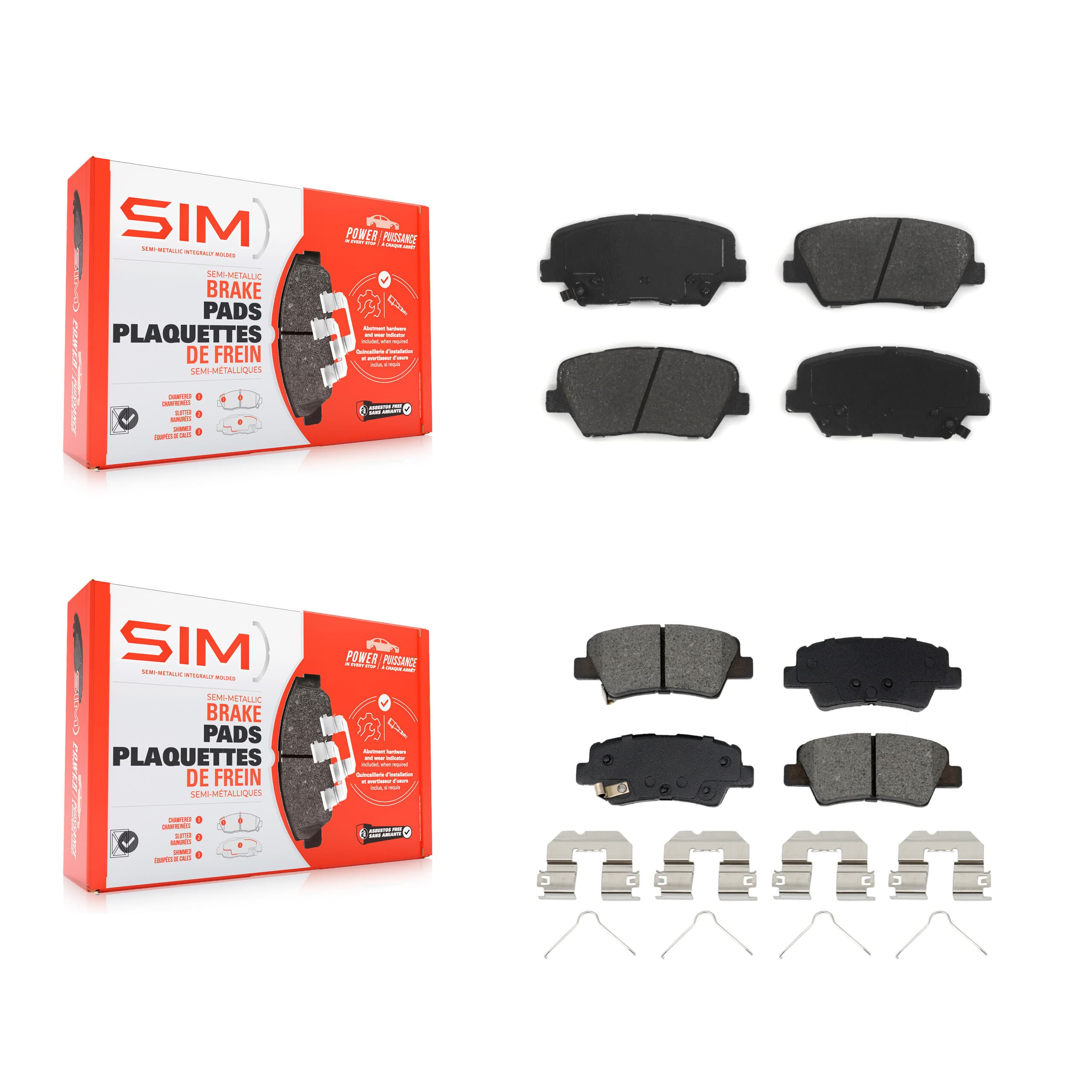 SIM - KSM-100640 - Front and Rear Disc Brake Pad Kits image 1