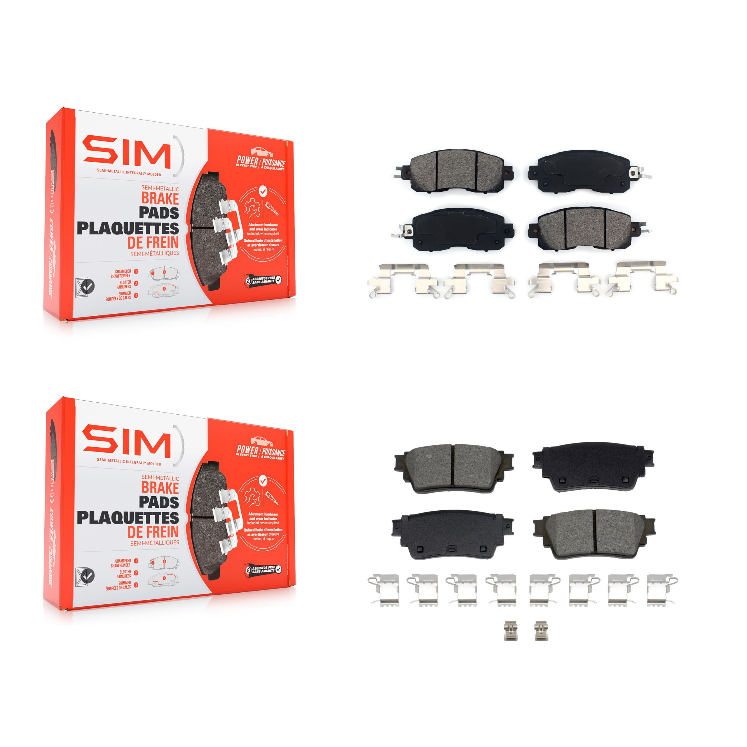 SIM - KSM-100642 - Front and Rear Disc Brake Pad Kits image 1