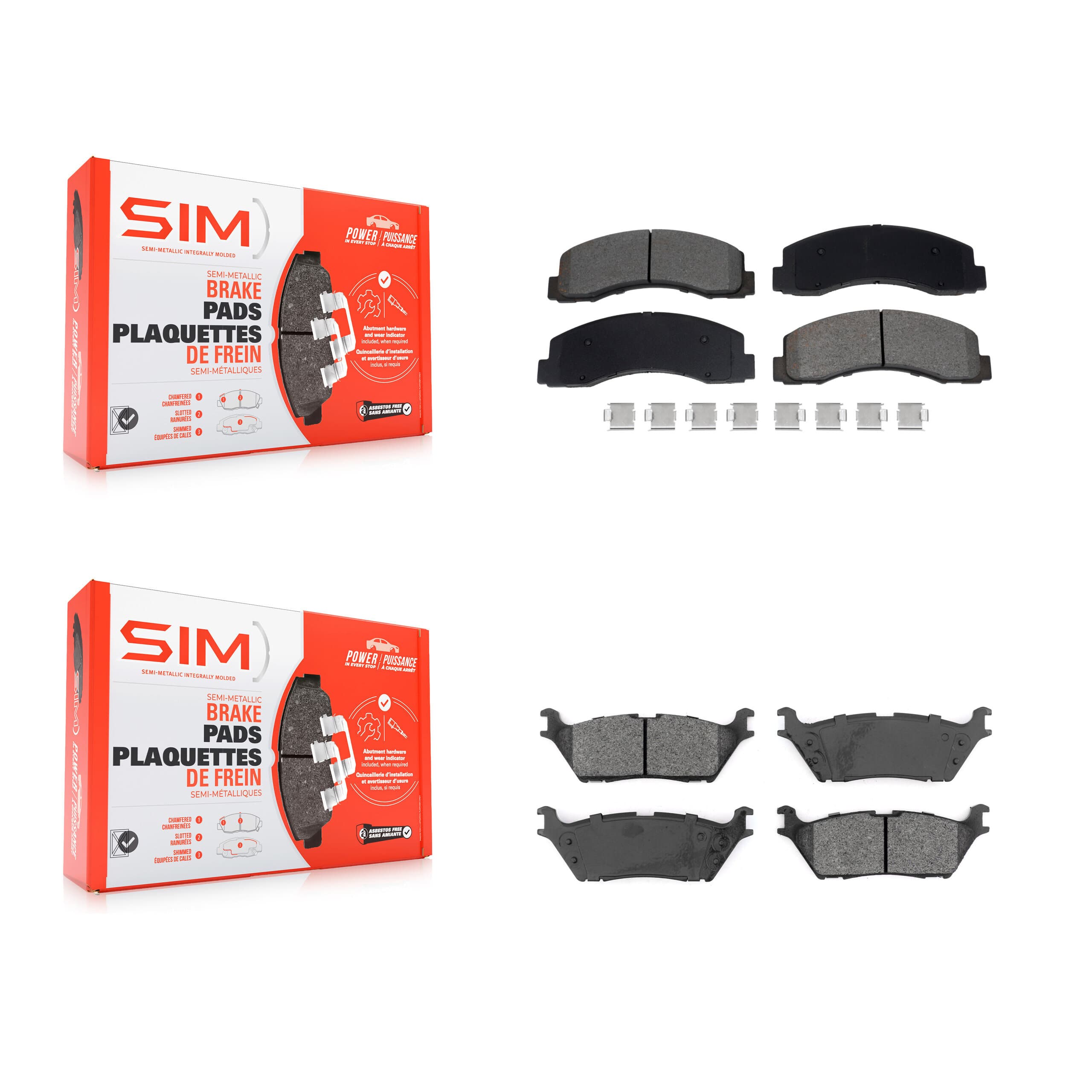 SIM - KSM-100644 - Front and Rear Disc Brake Pad Kits image 1
