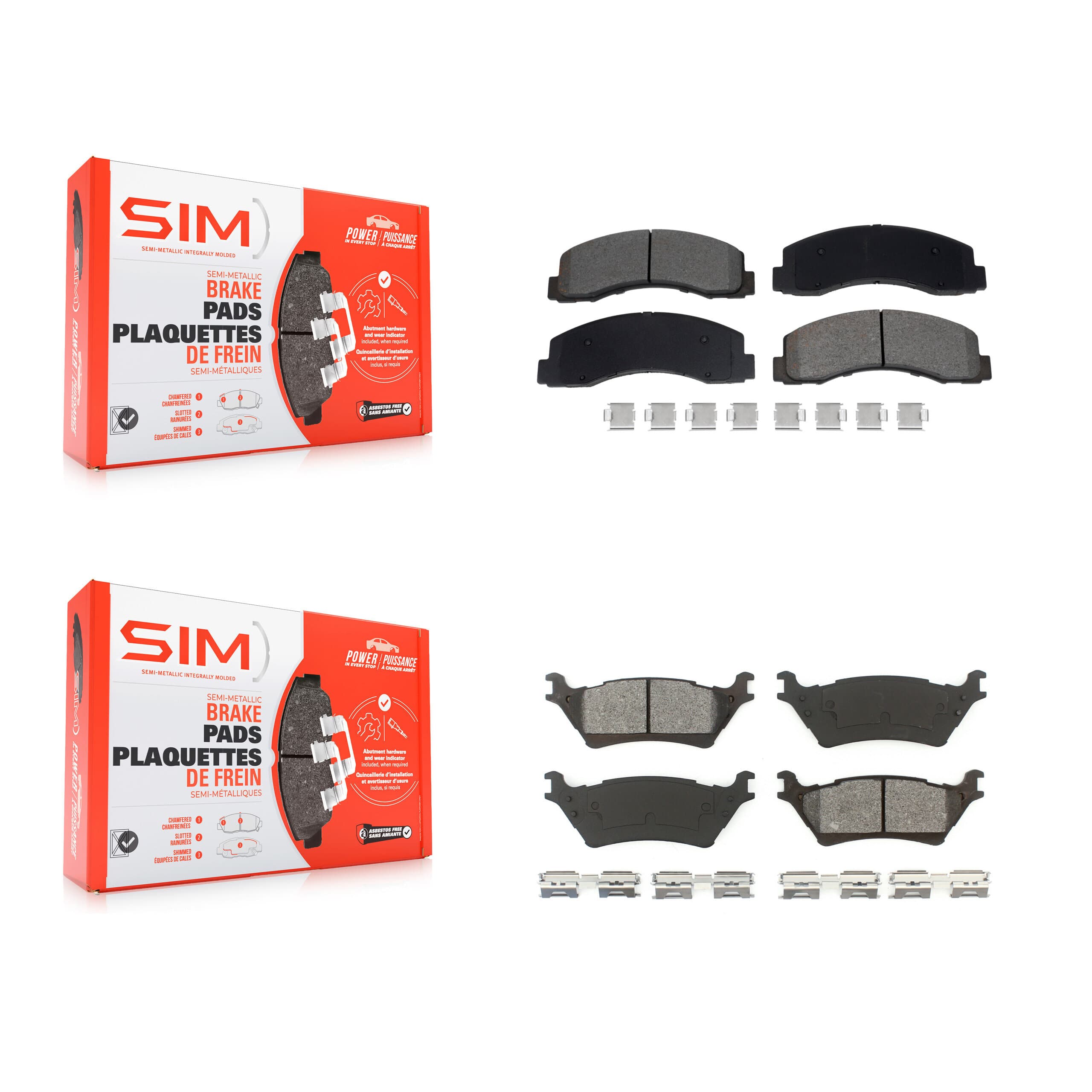 SIM - KSM-100645 - Front and Rear Disc Brake Pad Kits image 1